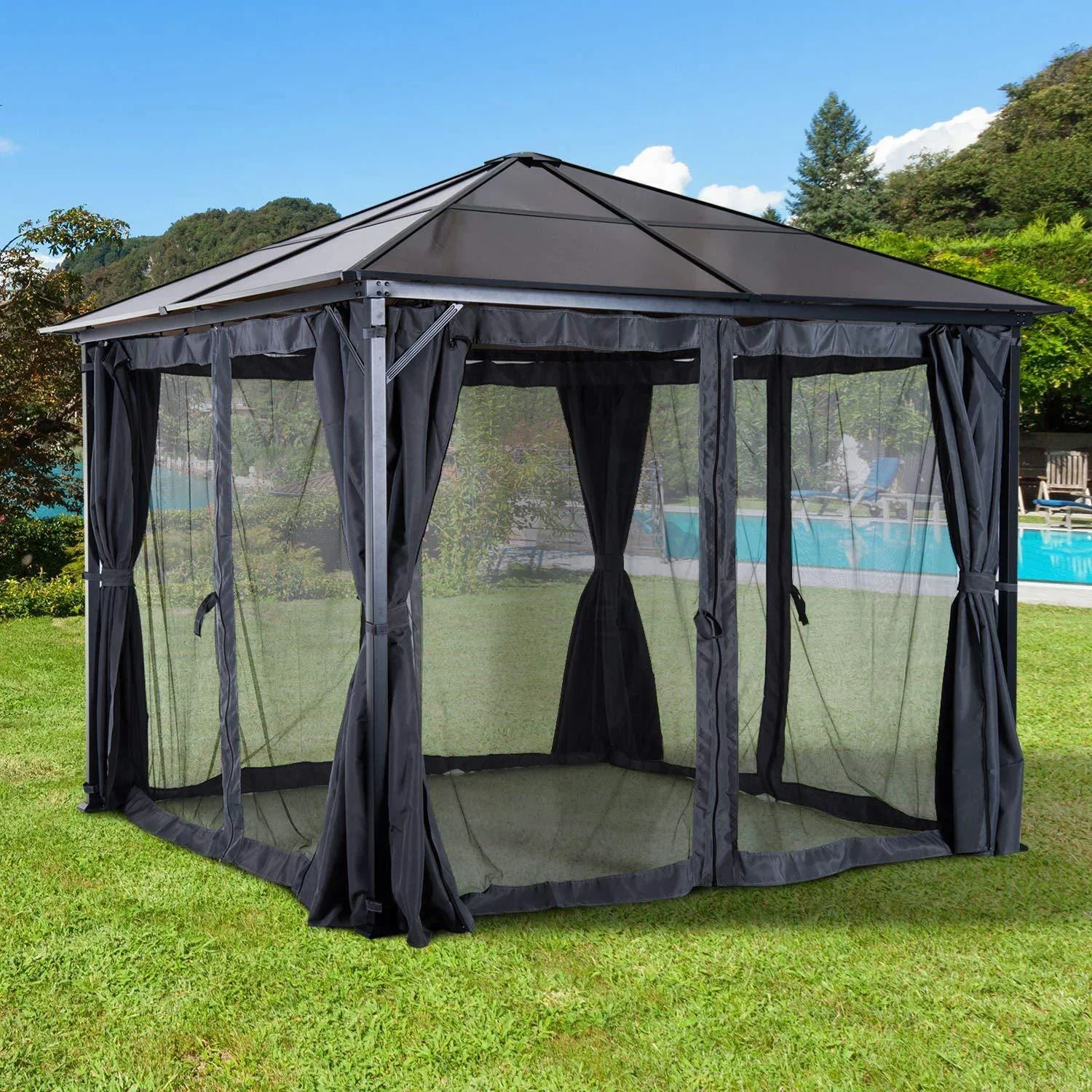 Gartenpavillon mit Seitenteilen - 1