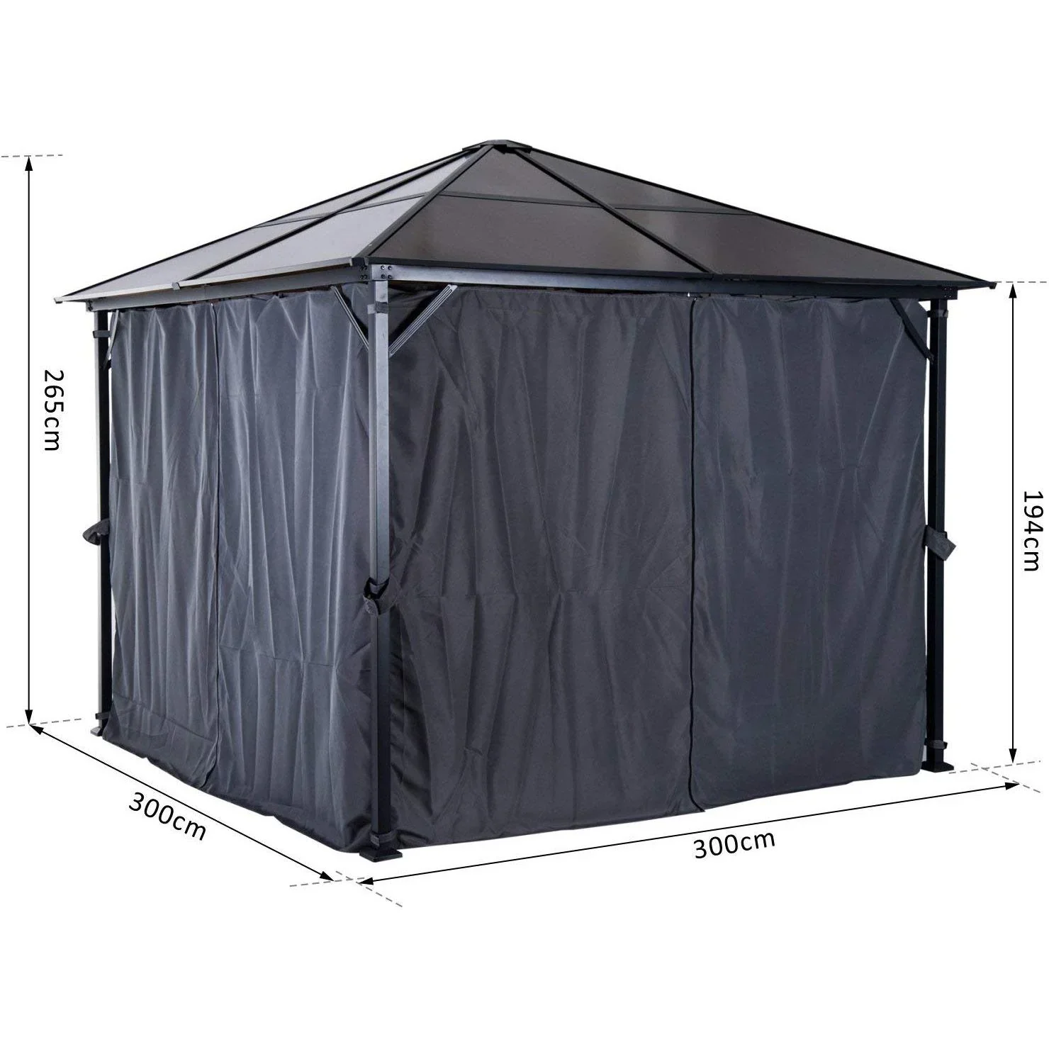 Gartenpavillon mit Seitenteilen - 6