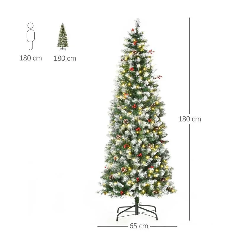 Weihnachtsbaum 1,8 m Christbaum Tannenbaum mit 34 roten Beere - 1