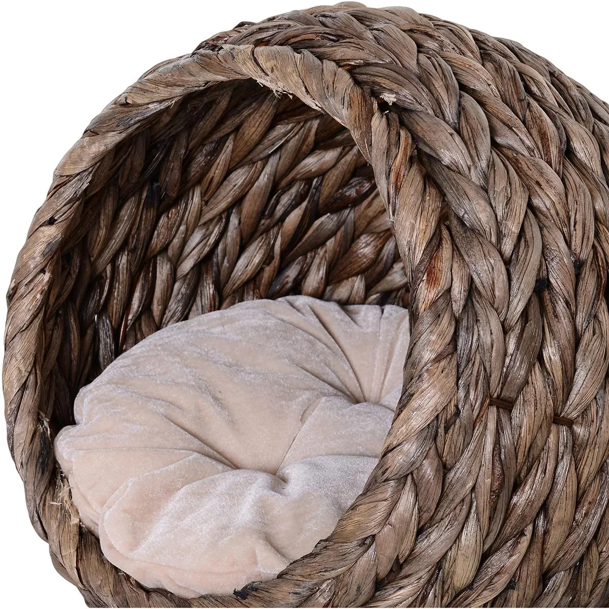 Katzenkorb mit Kissen braun - 6