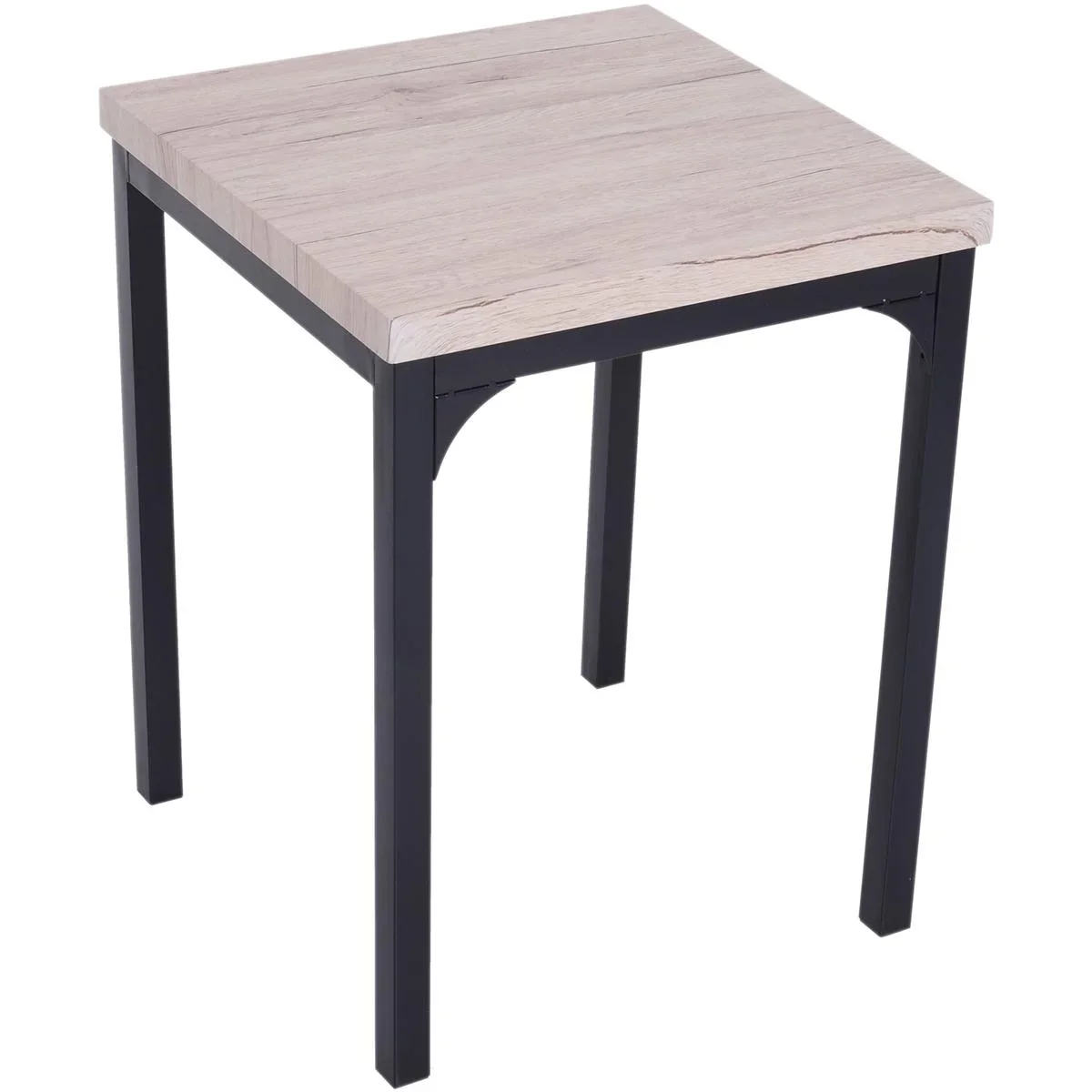 Esstisch-Set mit 1 Tisch und 2 Stühlen Naturholzoptik/schwarz - 0