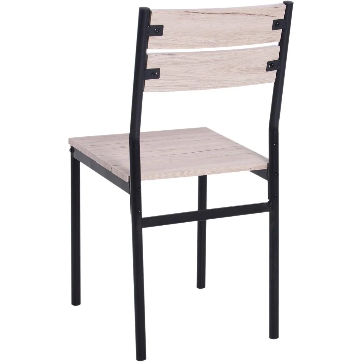 Esstisch-Set mit 1 Tisch und 2 Stühlen Naturholzoptik/schwarz - 1