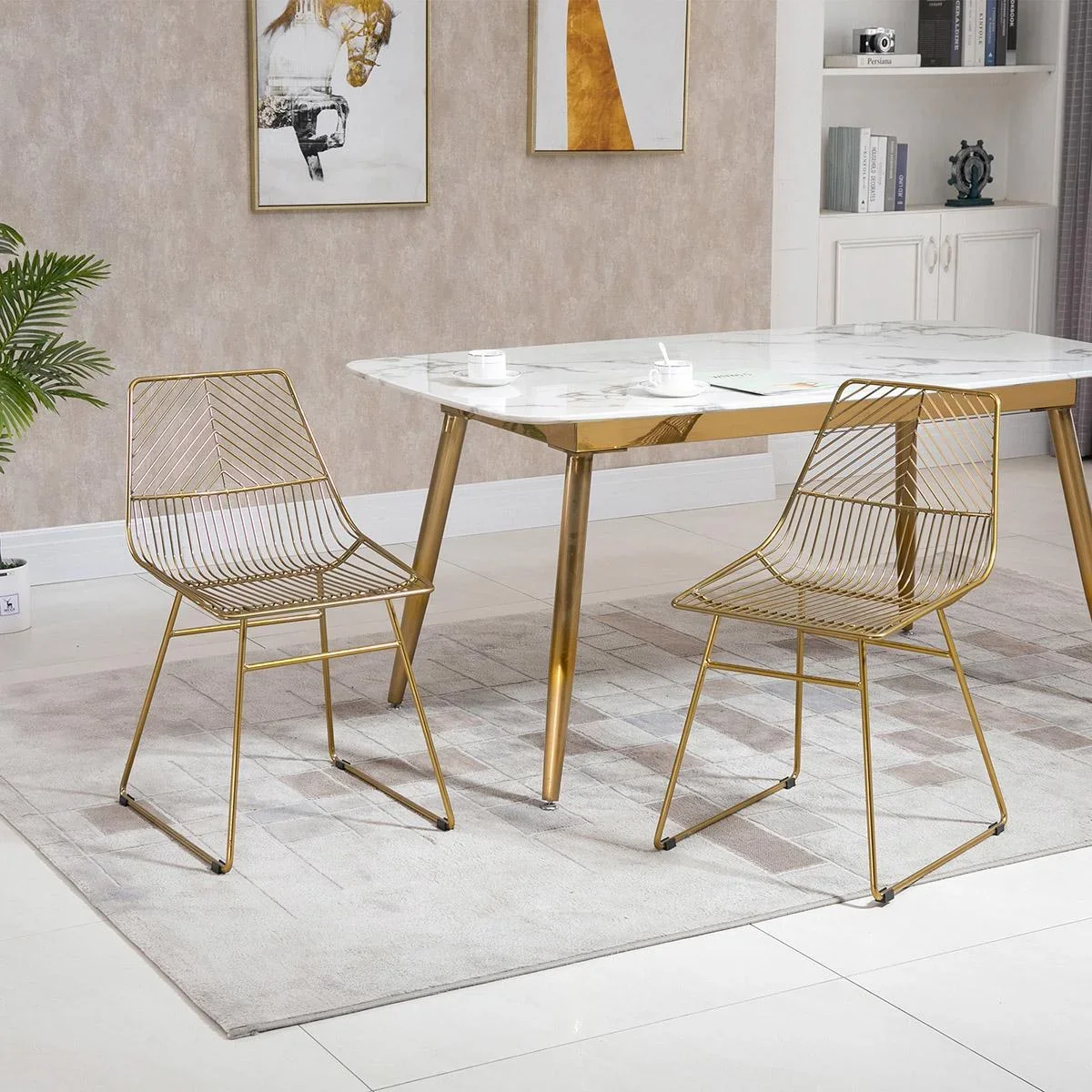2er-Set Esszimmerstühle Küchenstühle mit Rückenlehne und Anti-Rutsch-Füßen für Wohnzimmer Arbeitszimmer und Caf" luxuriö - 2