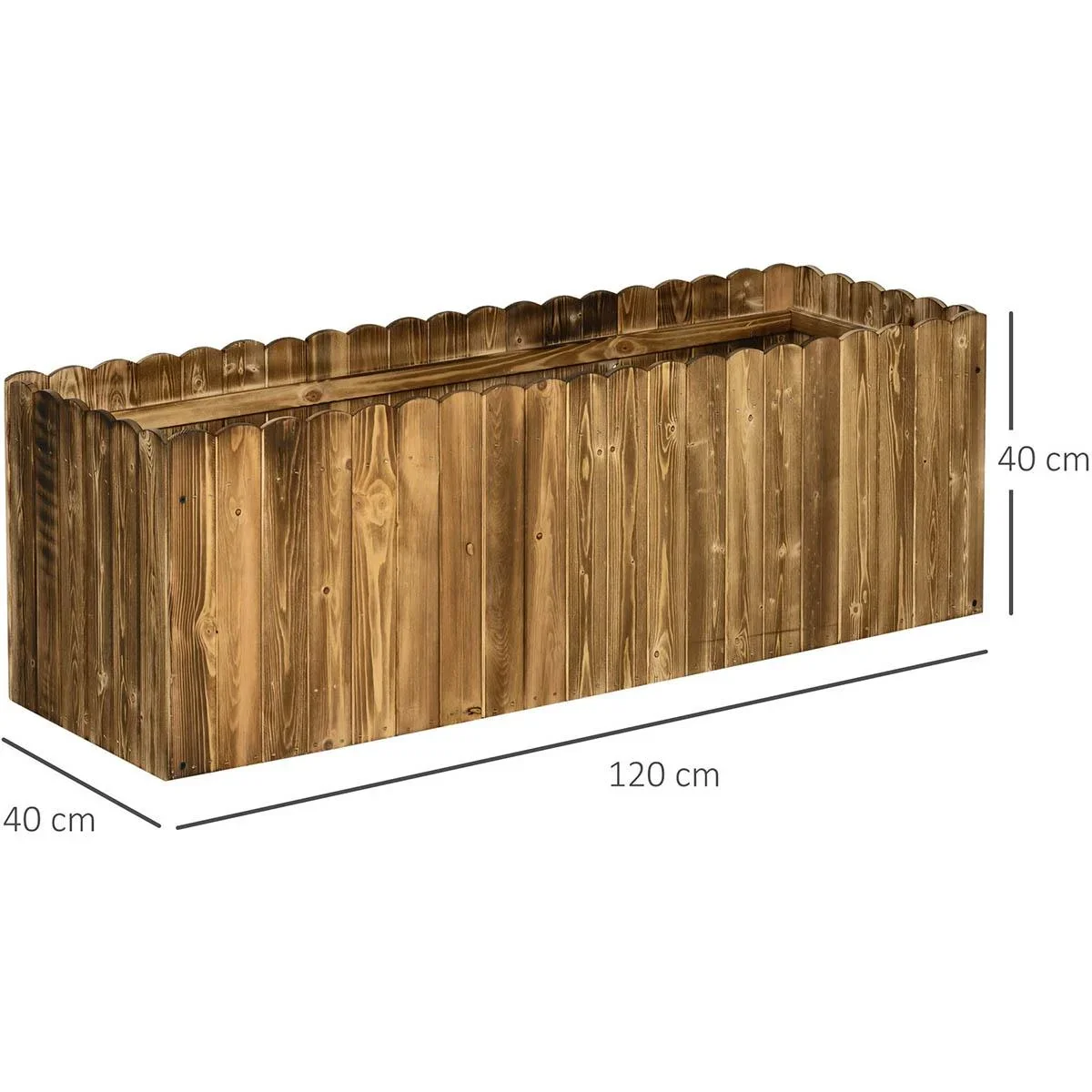 Hochbeet Pflanzkasten Kräuterbeet Pflanzbeet Gemüse Blumenbeet Blumenkasten Tannenholz 120 x 40 x 40 cm - 3