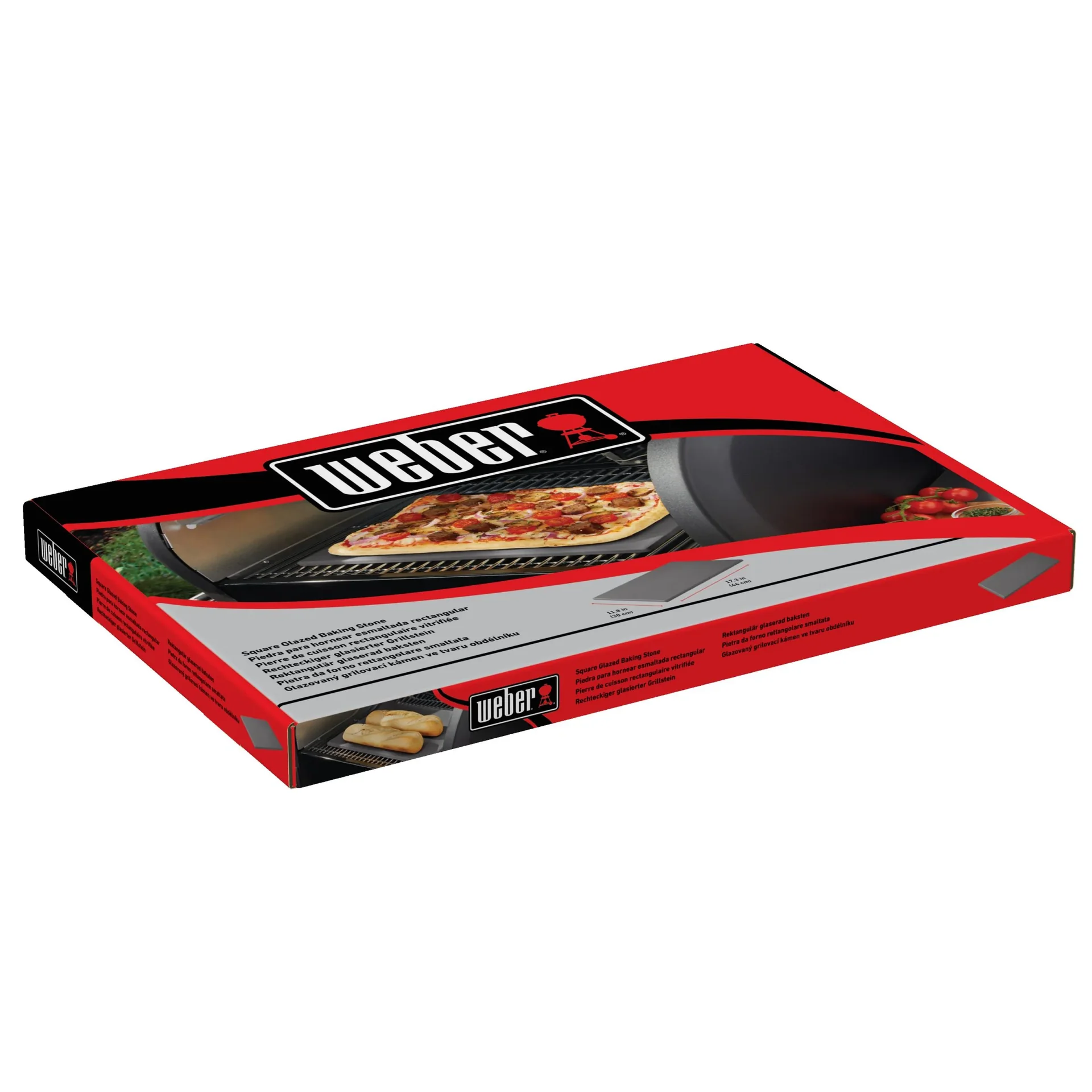 Glasierter Pizzastein rechteckig 44 x 30 cm - 2