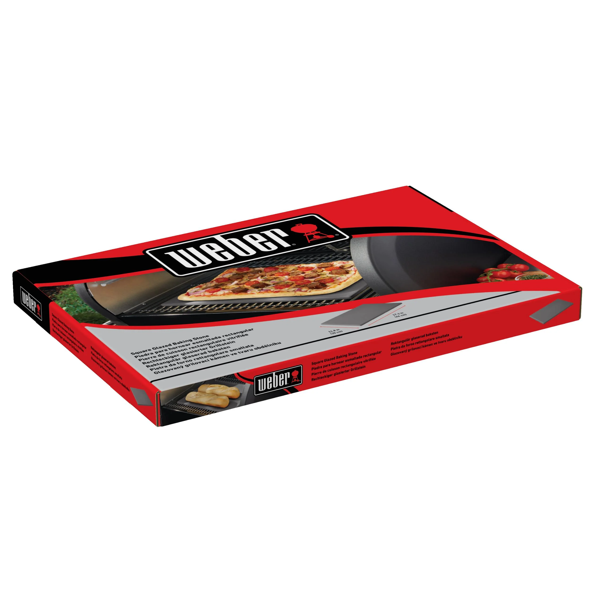 Glasierter Pizzastein rechteckig 44 x 30 cm - 2
