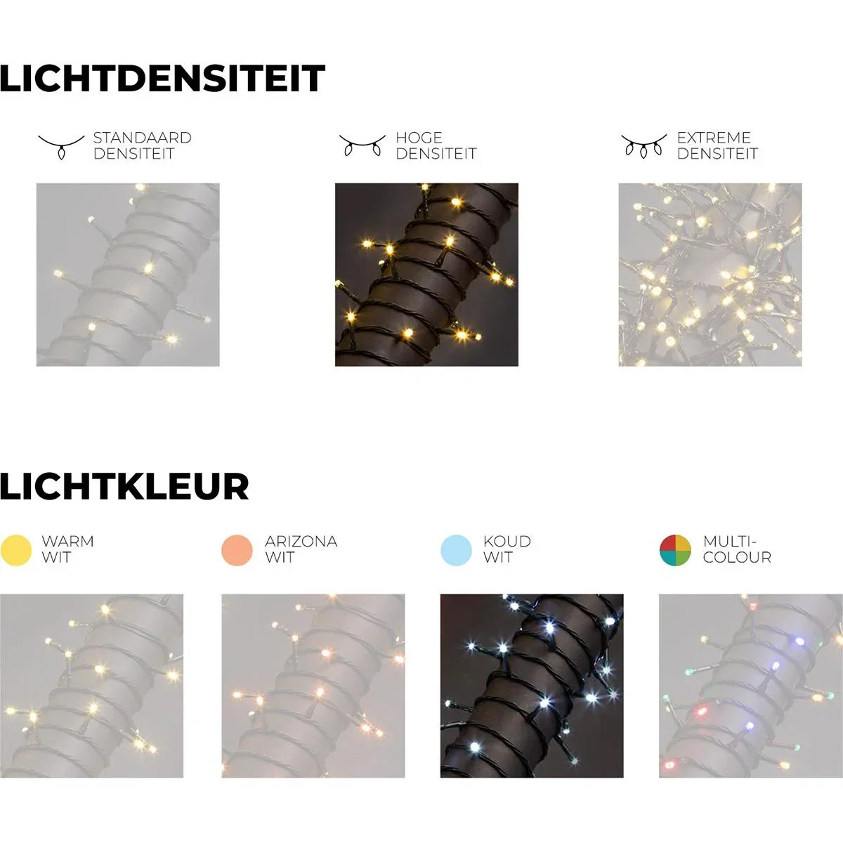 Vellight Weihnachtsbeleuchtung - 12m - 160 LEDs - Weiß - Innen & Außen - 0