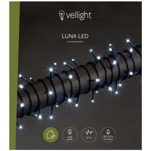 Vellight Weihnachtsbeleuchtung - 12m - 160 LEDs - Weiß - Innen & Außen - 6