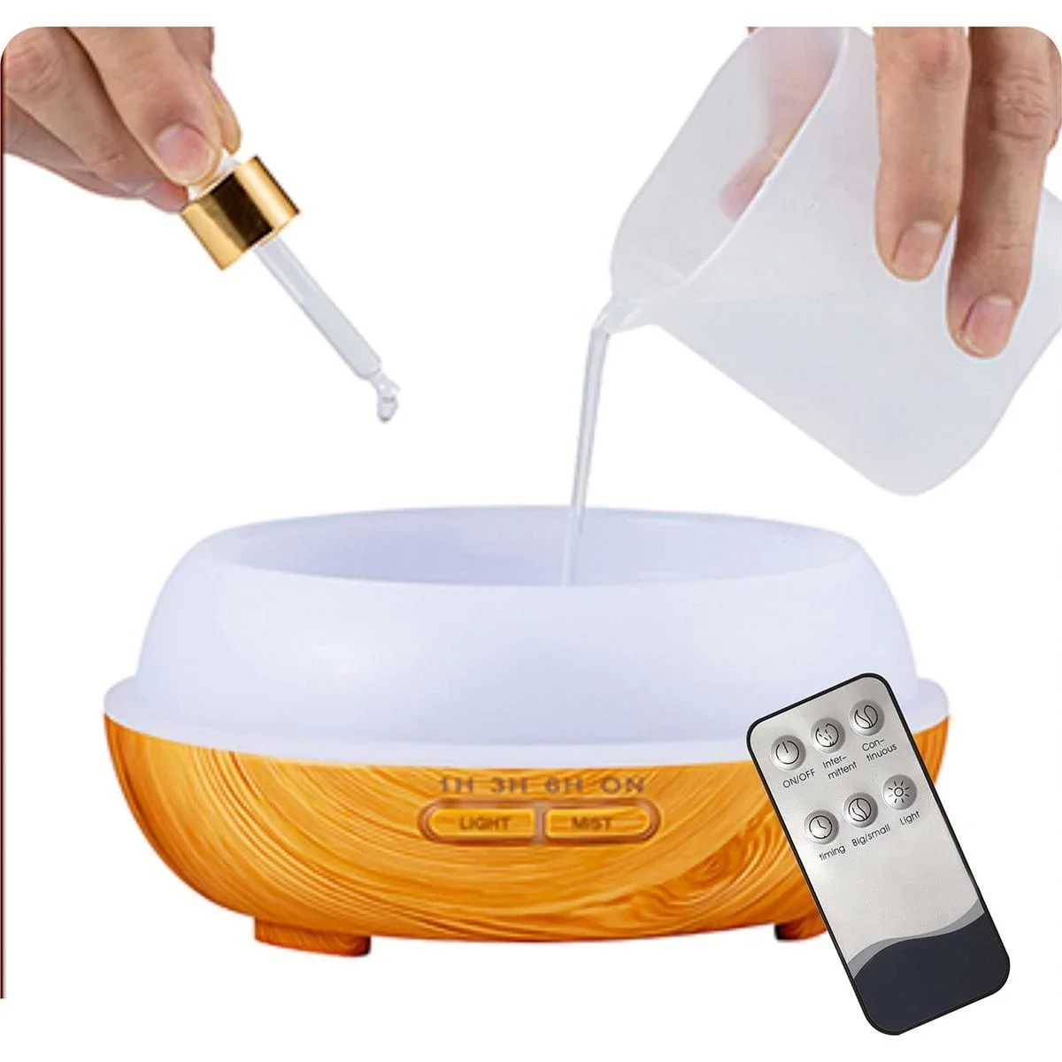 Luxuriöser Aroma-Diffusor mit Fernbedienung - 500 ml - 7 Lichtfarben - 6