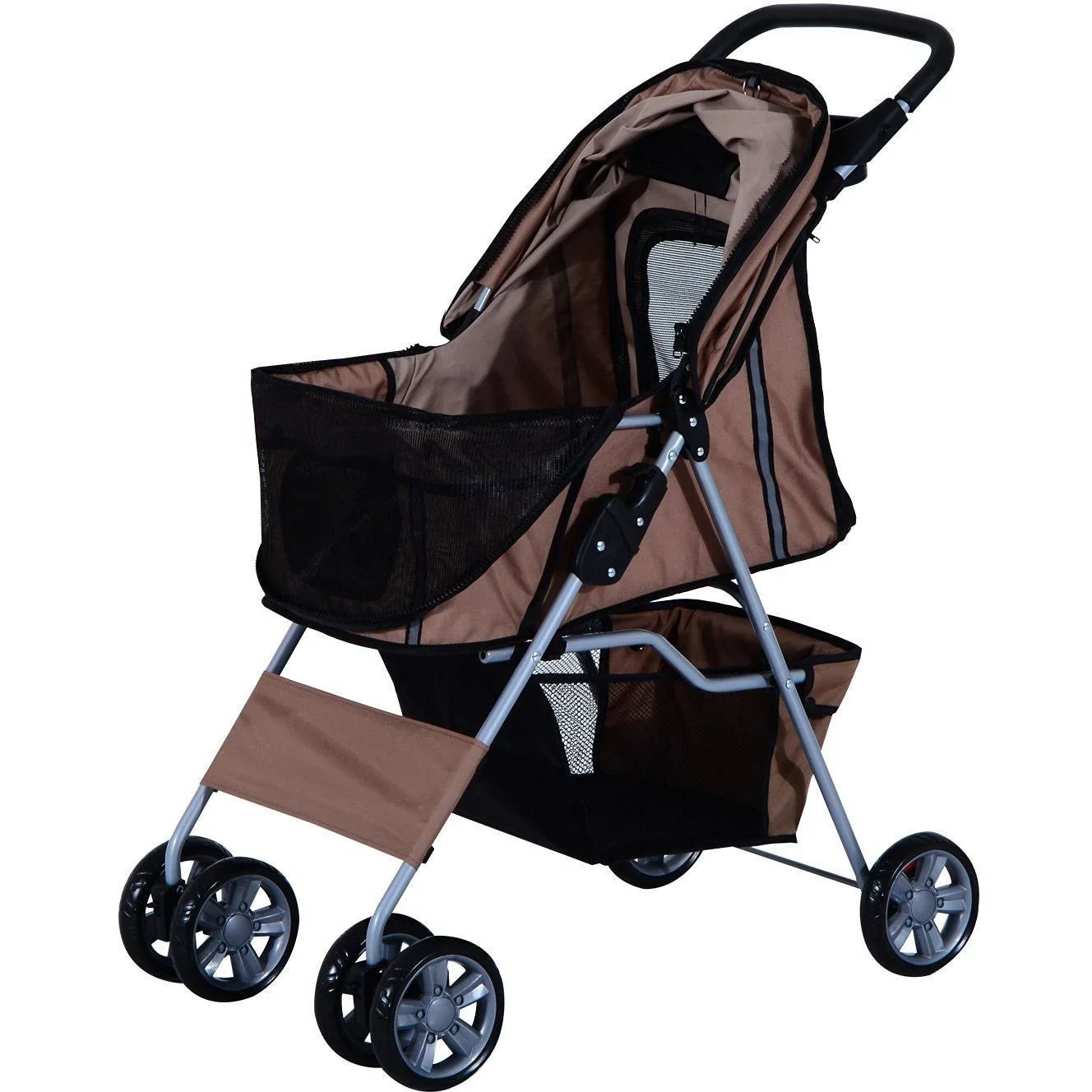 Hundewagen Hundebuggy Pet Stroller Kaffeebraun - 1