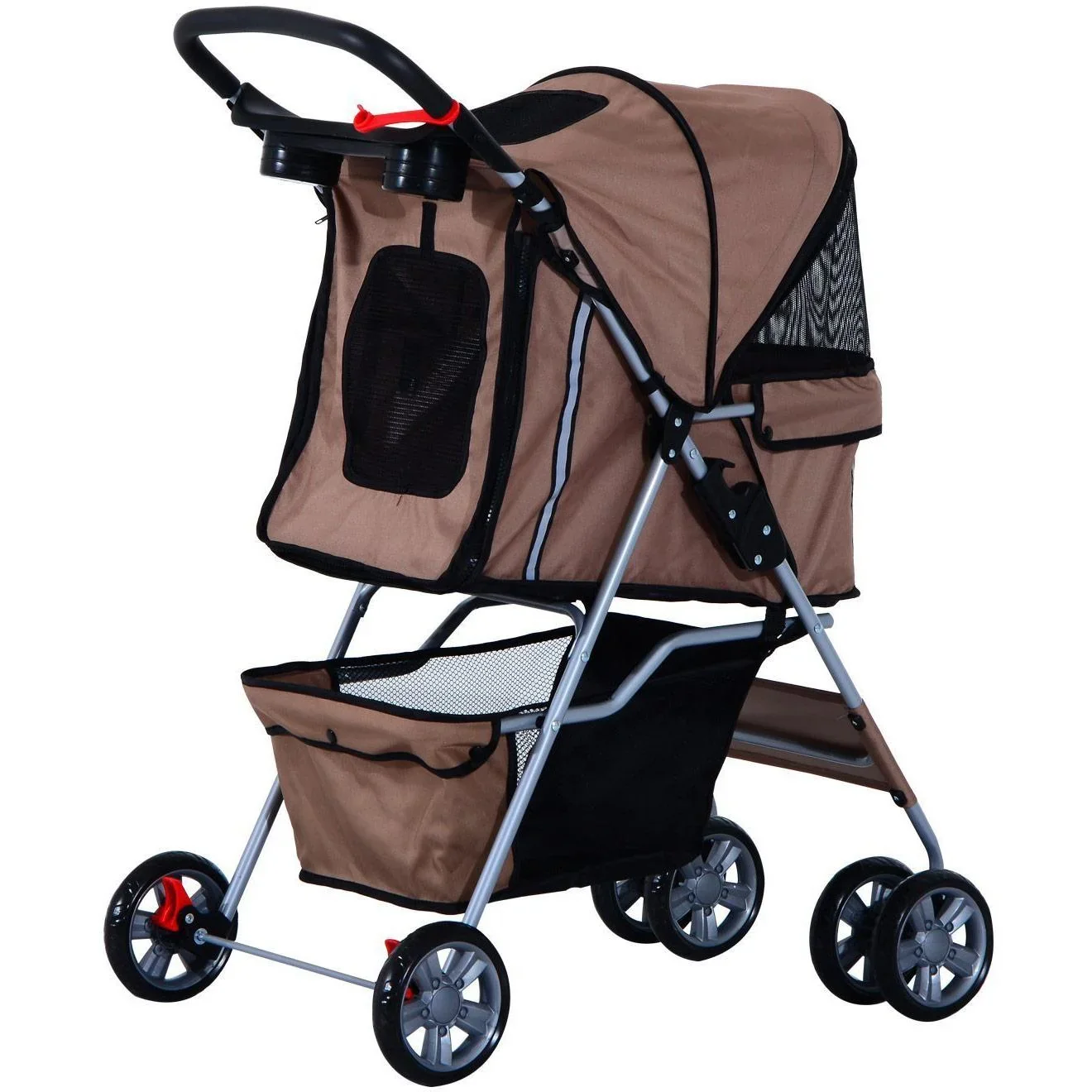 Hundewagen Hundebuggy Pet Stroller Kaffeebraun - 2