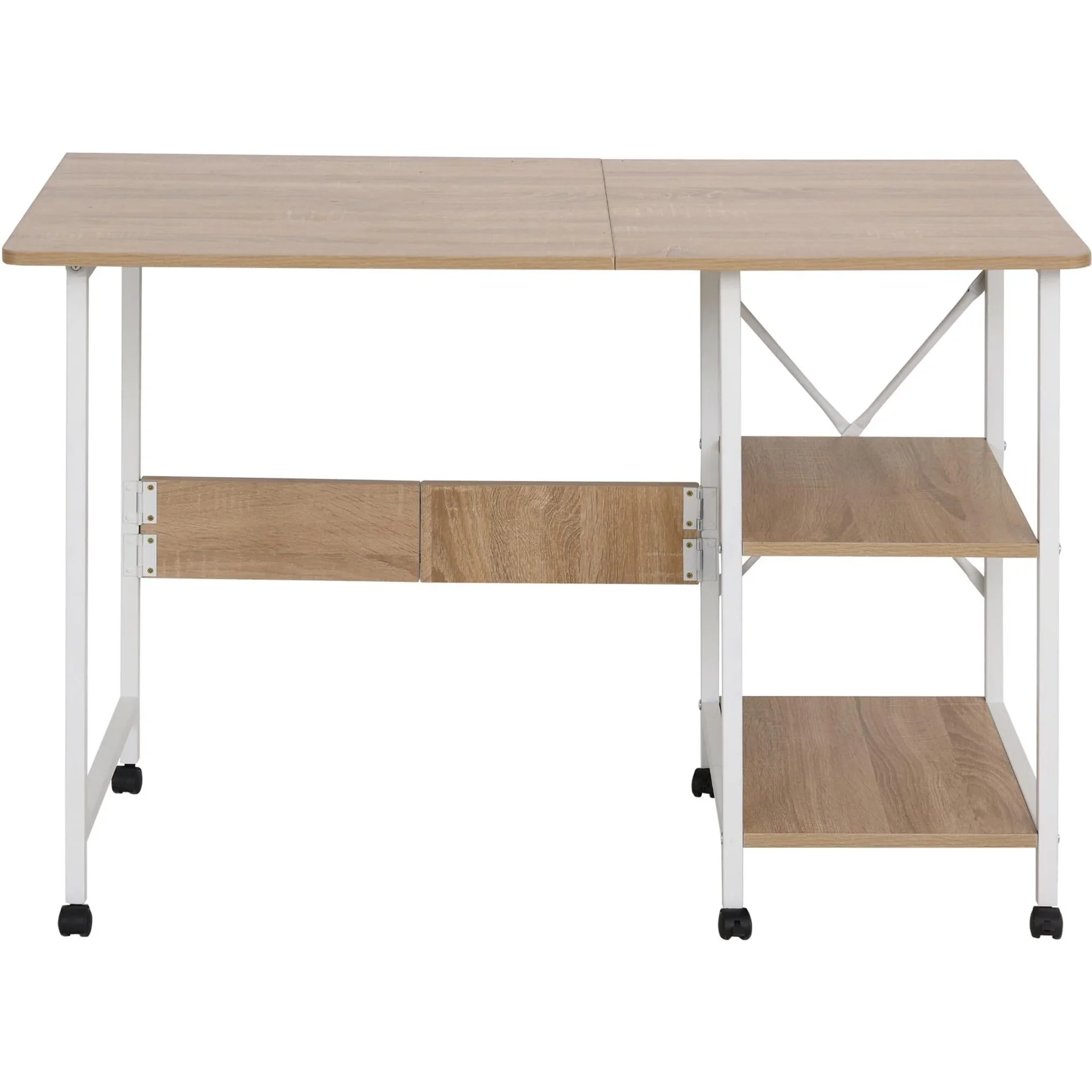 Klappbarer Schreibtisch mit Rollen, natürlich - 1