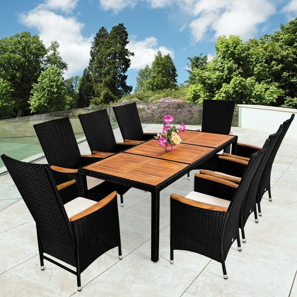 Gartenset Polyrattan Rio 17-teilige verstellbare Rückenlehne - 1