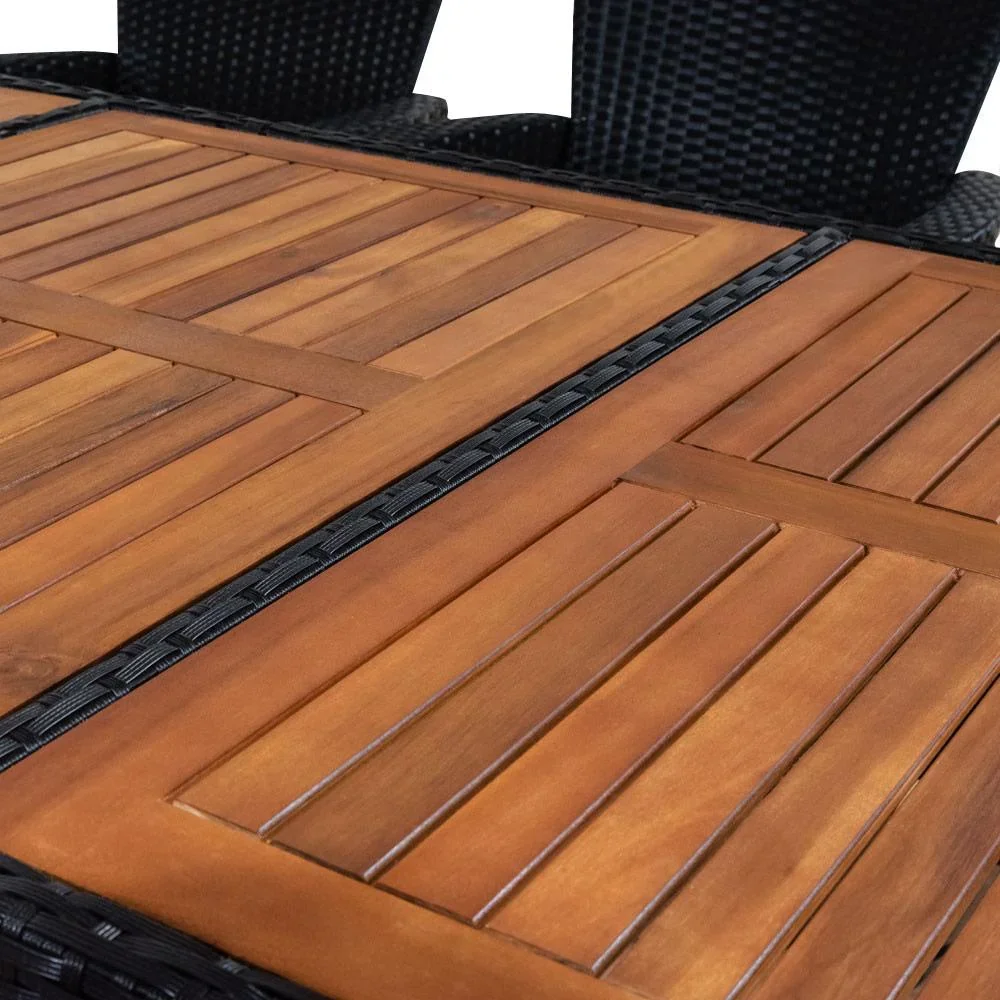 Gartenset Polyrattan Rio 17-teilige verstellbare Rückenlehne - 4