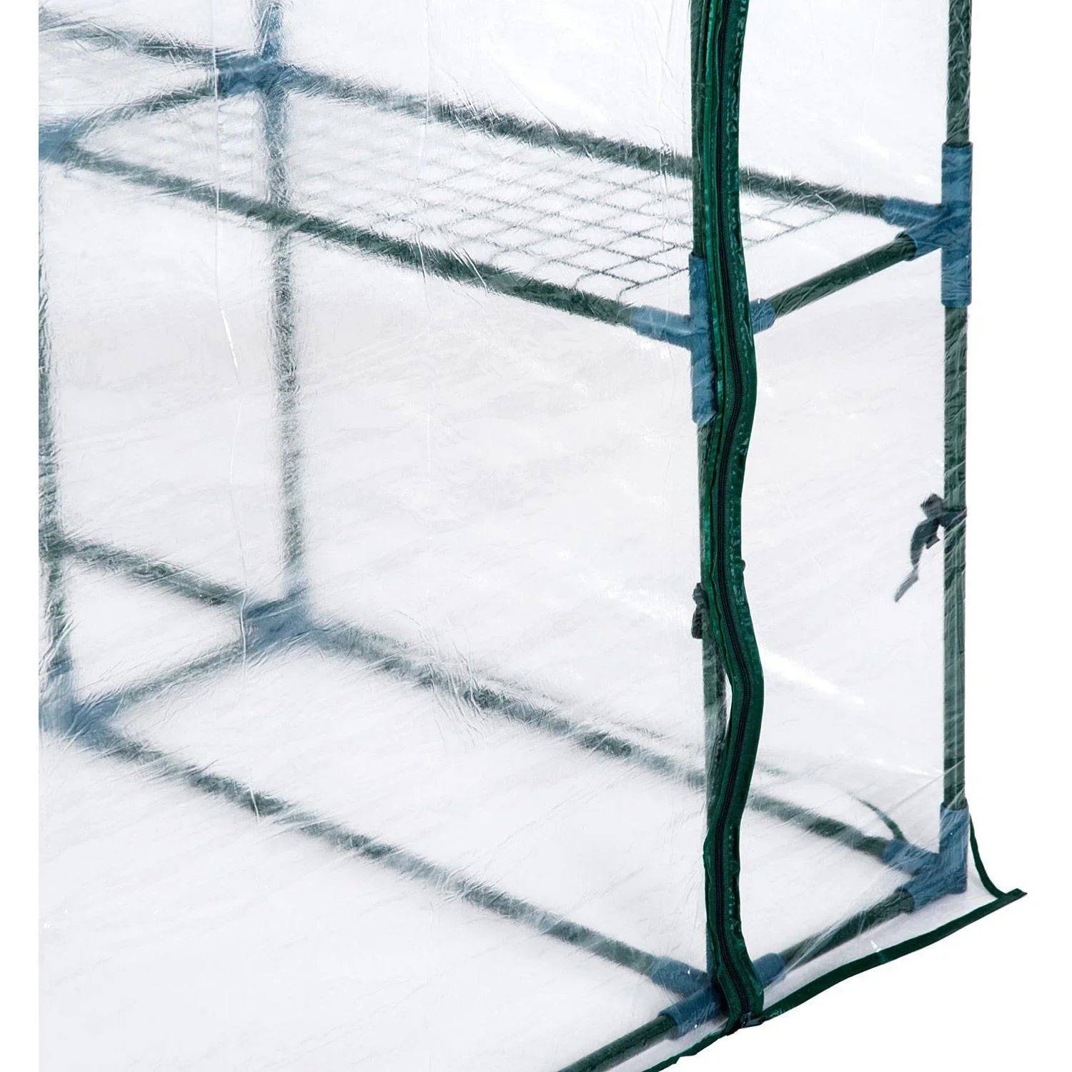 Gewächshaus Treibhaus mit Ablagen Stahl 143x143x195cm - 6