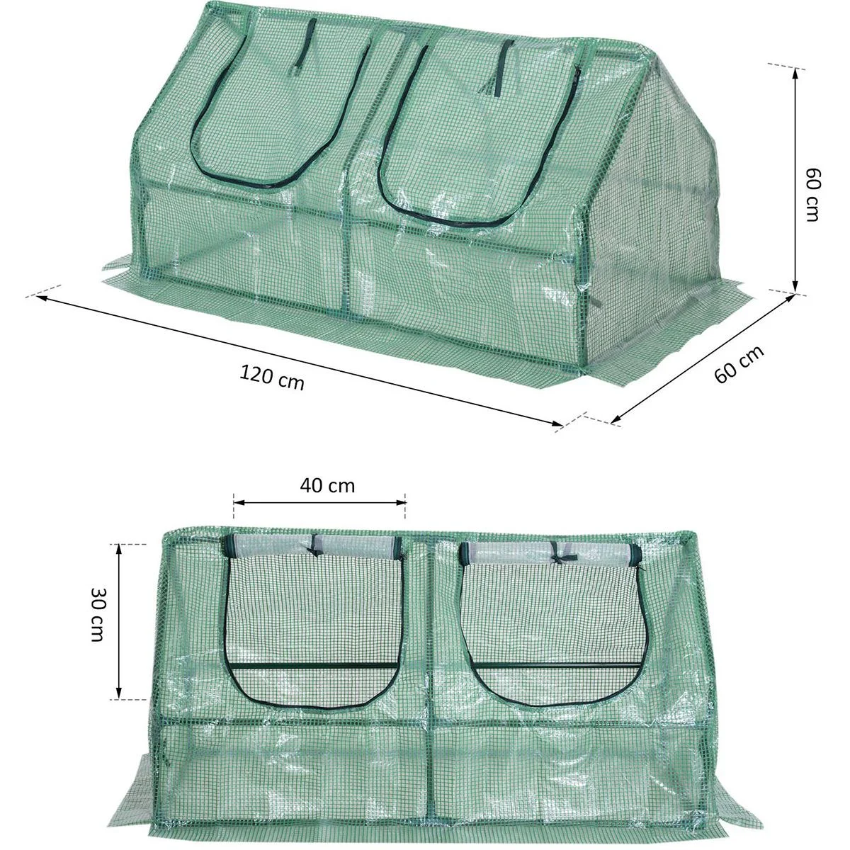 Gewächshaus Frühbeet grün transparent - 0