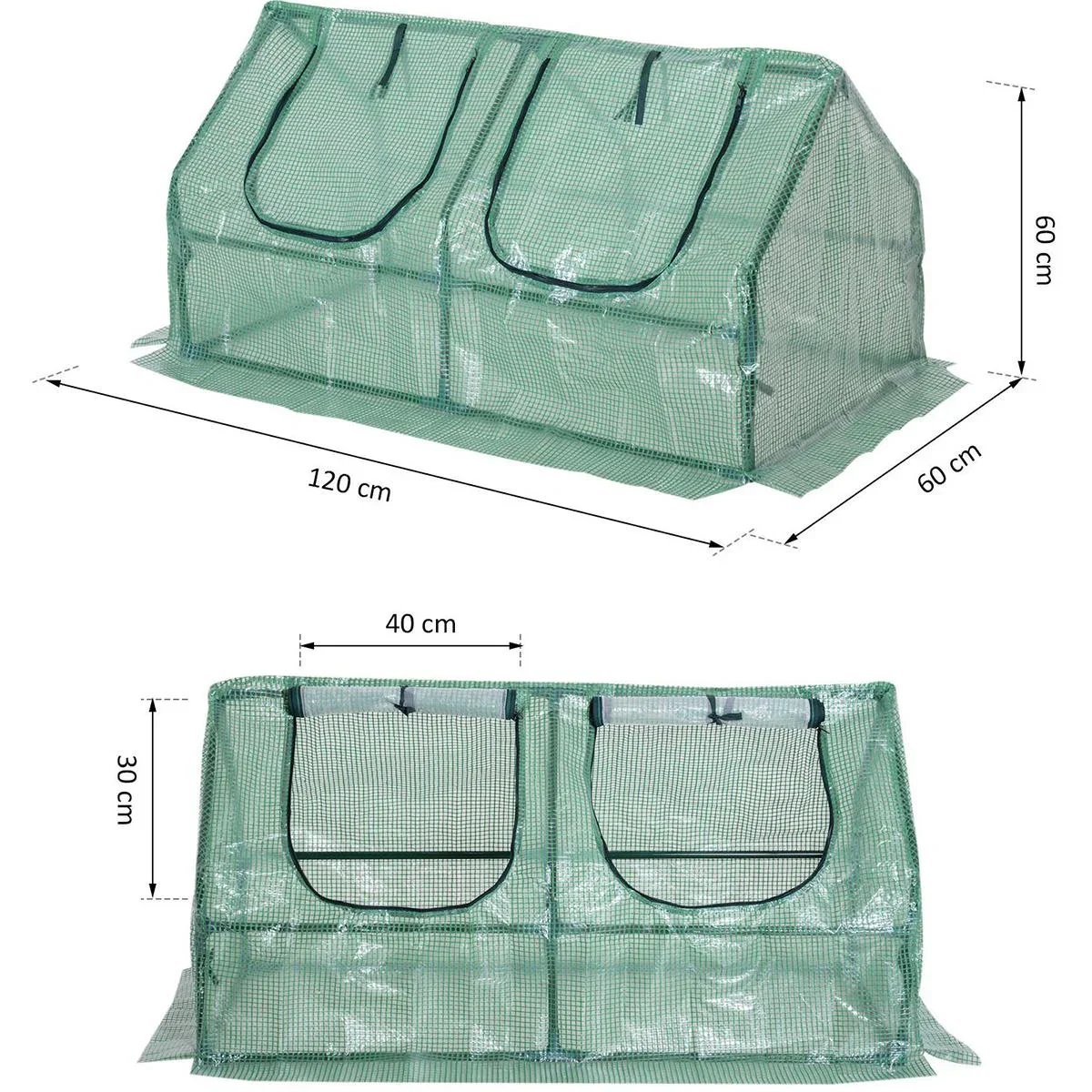 Gewächshaus Frühbeet grün transparent - 0