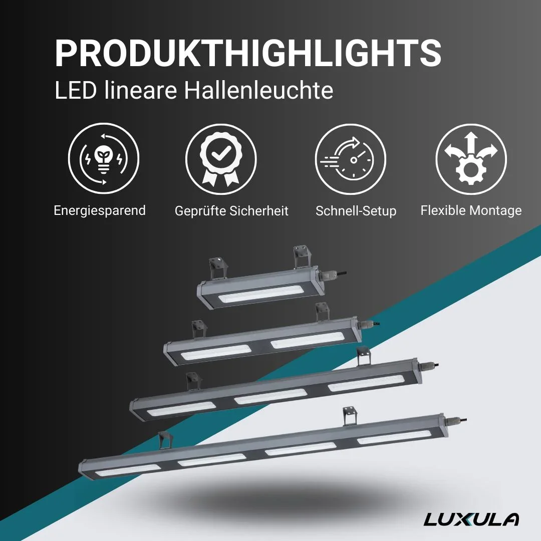 LED-HighBay in linearer Form bietet 100 W, 12400 lm, 5000 K (neutralweiß) und IP65 Schutz - 6