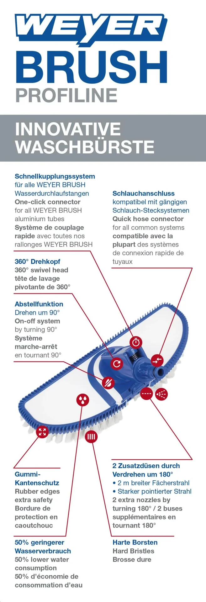 Waschbürste "WEYER BRUSH Profiline" - Hart - 2