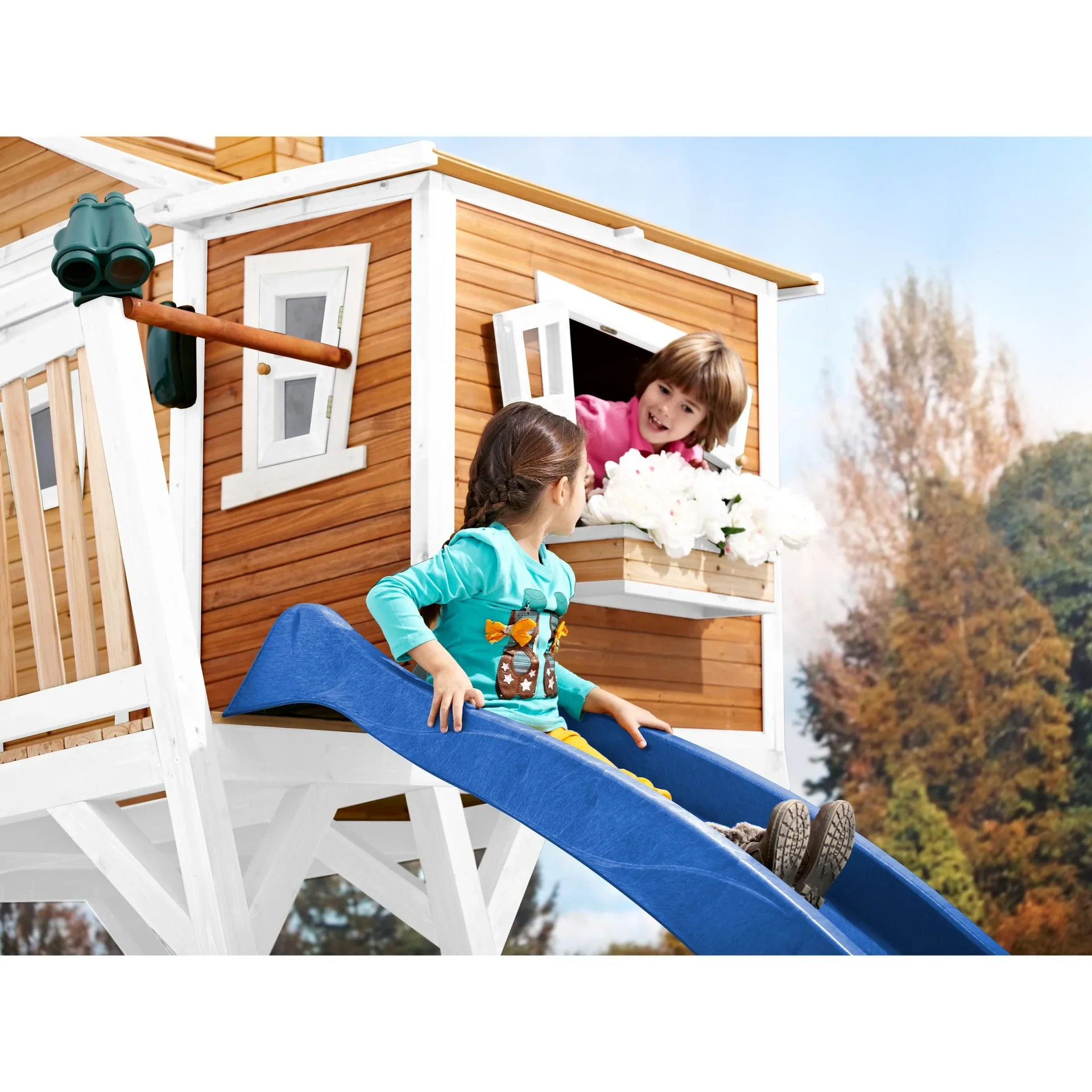Max Spielhaus Braun/Weiß - Blaue Rutsche - 6