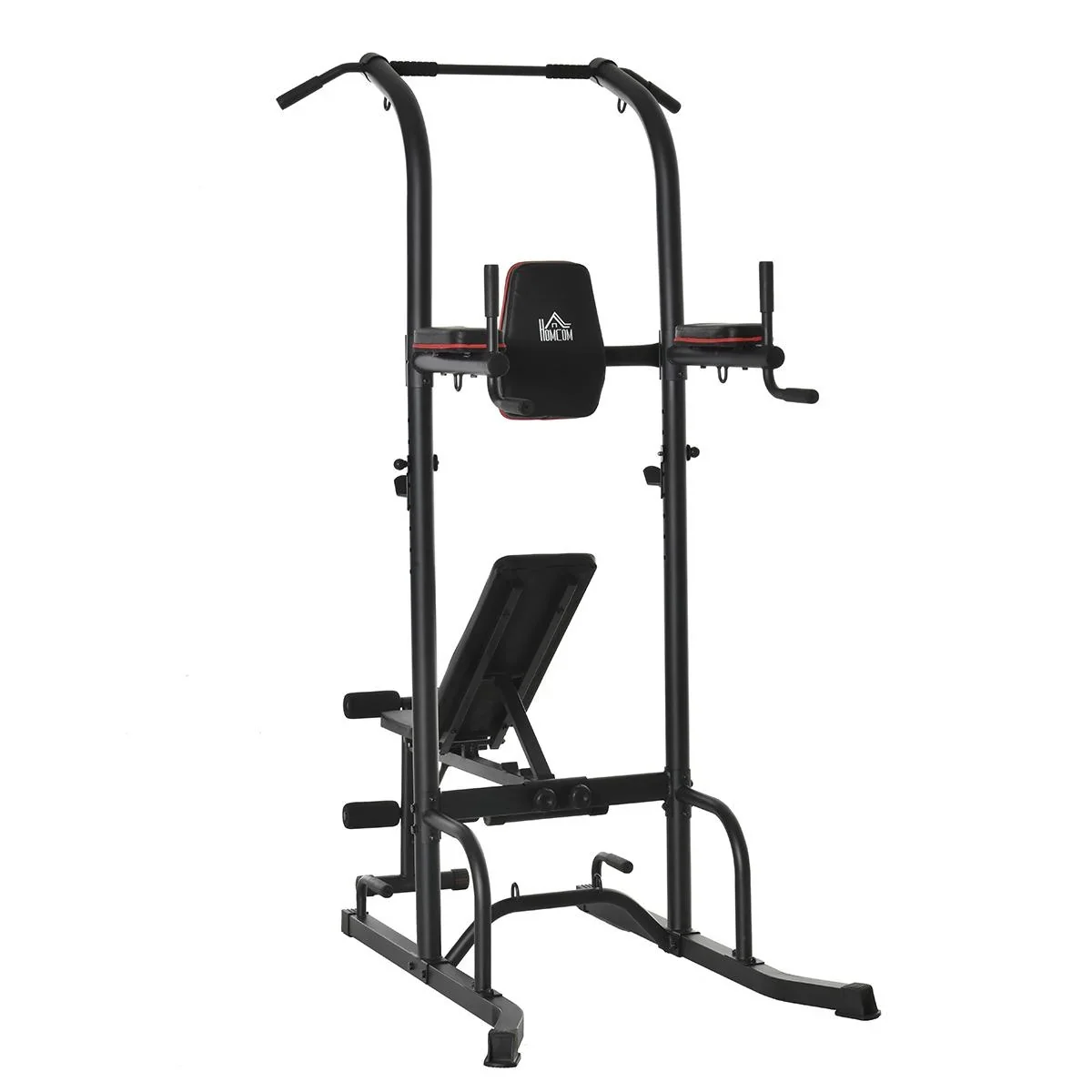 Kraftstation mit Klimmzugstange multifunktionale Dip-Station Trainings-Gerät für Zuhause Fitness Stahl Schwarz 187 x 110 - 2