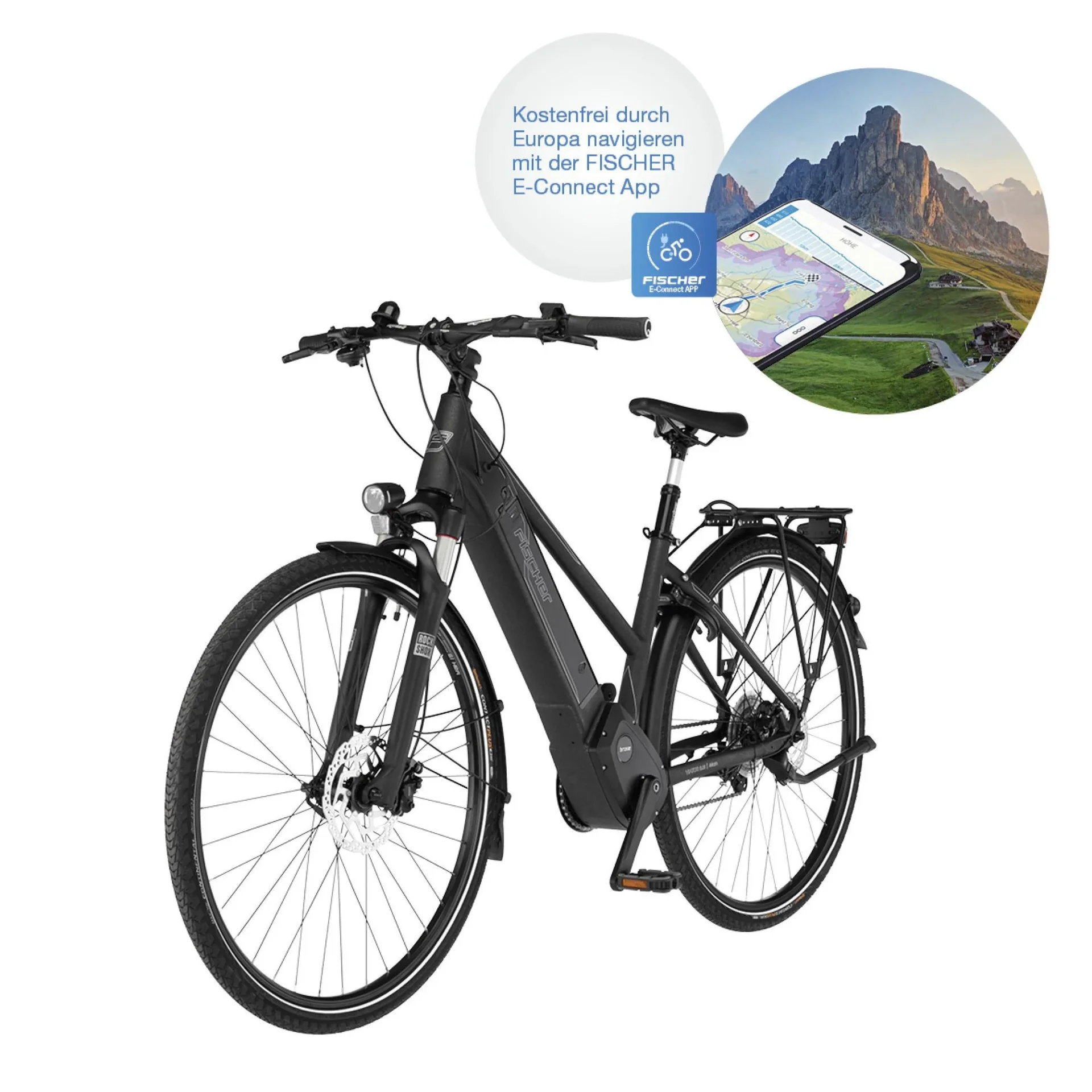 Damen E-Bike Trekking, 28 Zoll, Rahmengröße 49cm, 10-Gang Kettenschaltung, graphit metallic matt, VIATOR 6.0i - 1