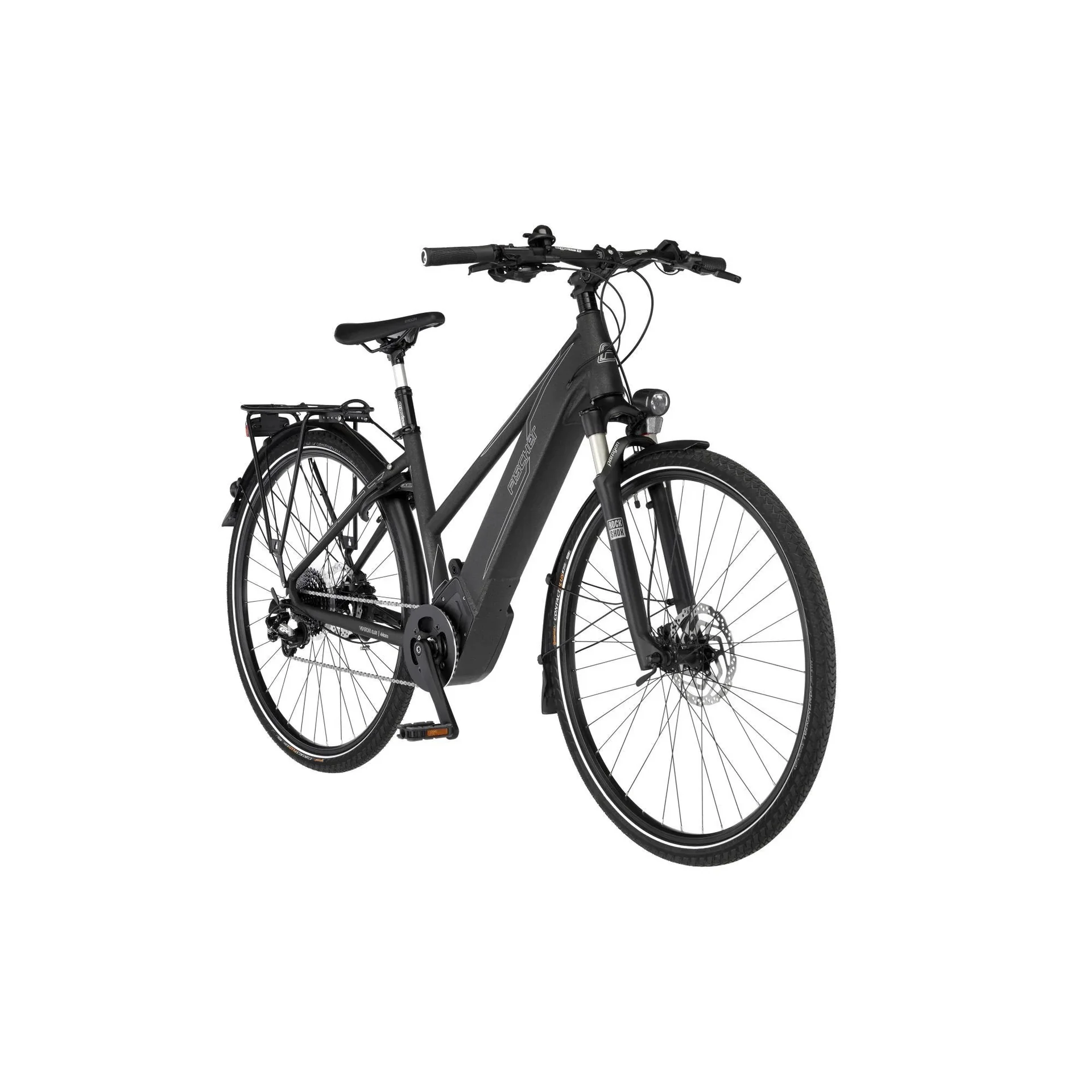Damen E-Bike Trekking, 28 Zoll, Rahmengröße 49cm, 10-Gang Kettenschaltung, graphit metallic matt, VIATOR 6.0i - 10