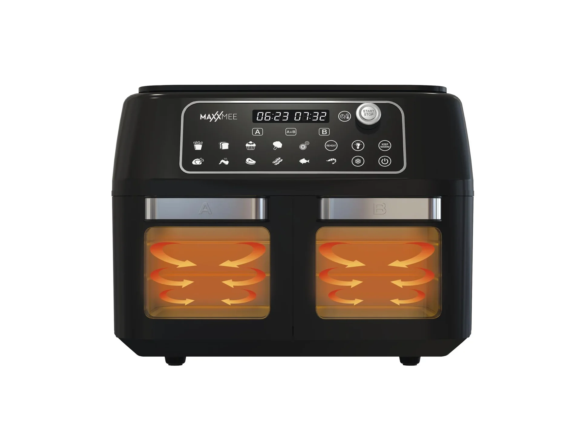 Heißluft-Fritteuse Doppelkammer 11 l, 2400 W - 2