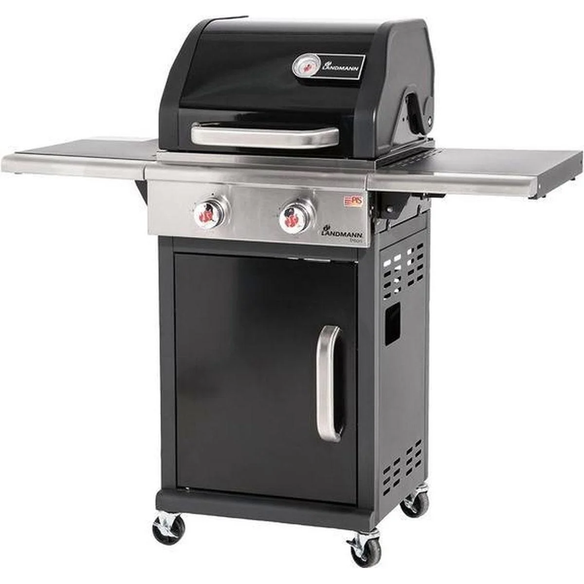 Triton 2.0 black gas BBQ - Gasgrill - Barbecue - klappbare Arbeitsfläche - geeignet für 8 Personen - 1