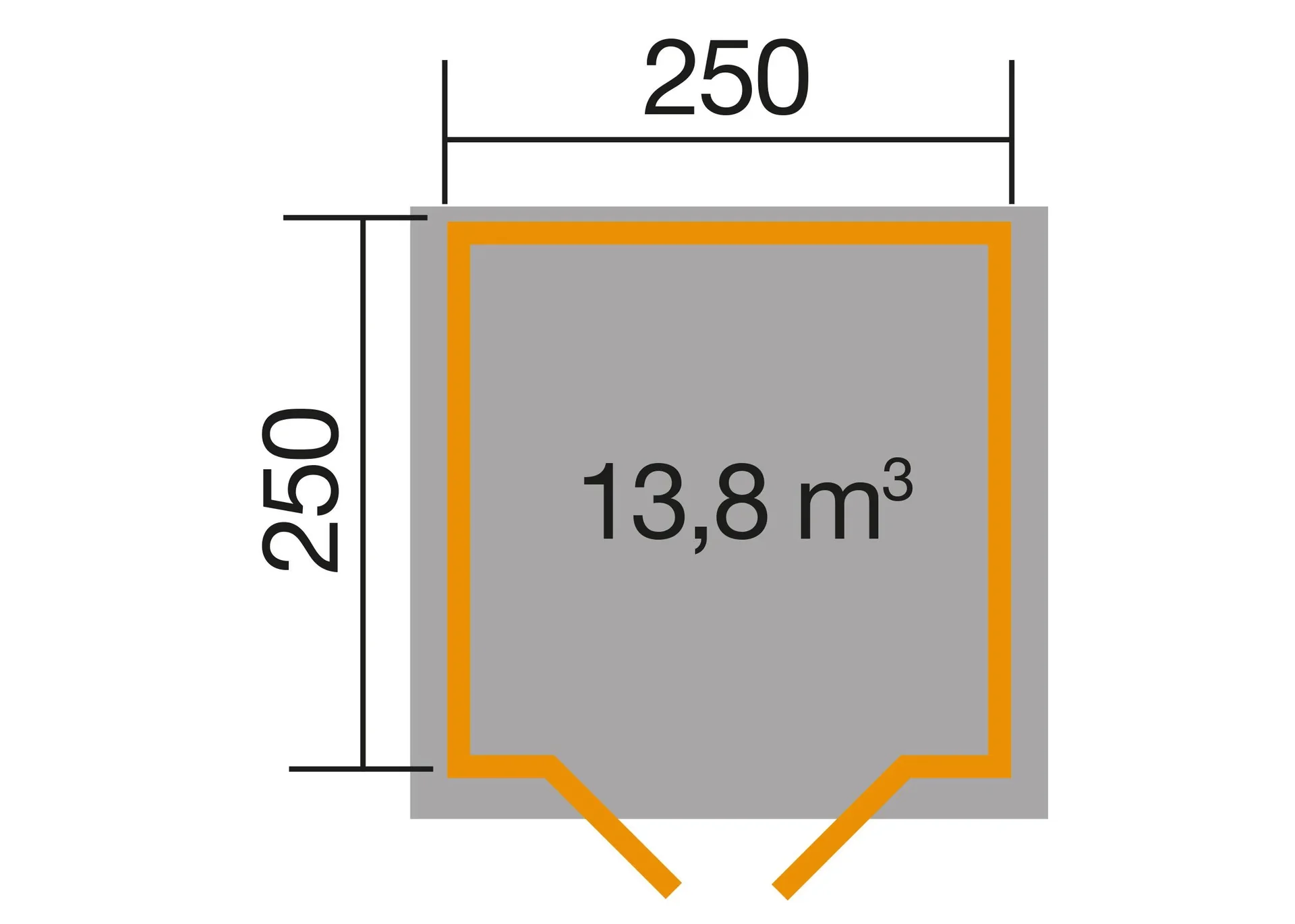 Gartenhaus 209 Gr.2, 288 x 284 x 254 cm hellgrau mit Doppeltür - 1