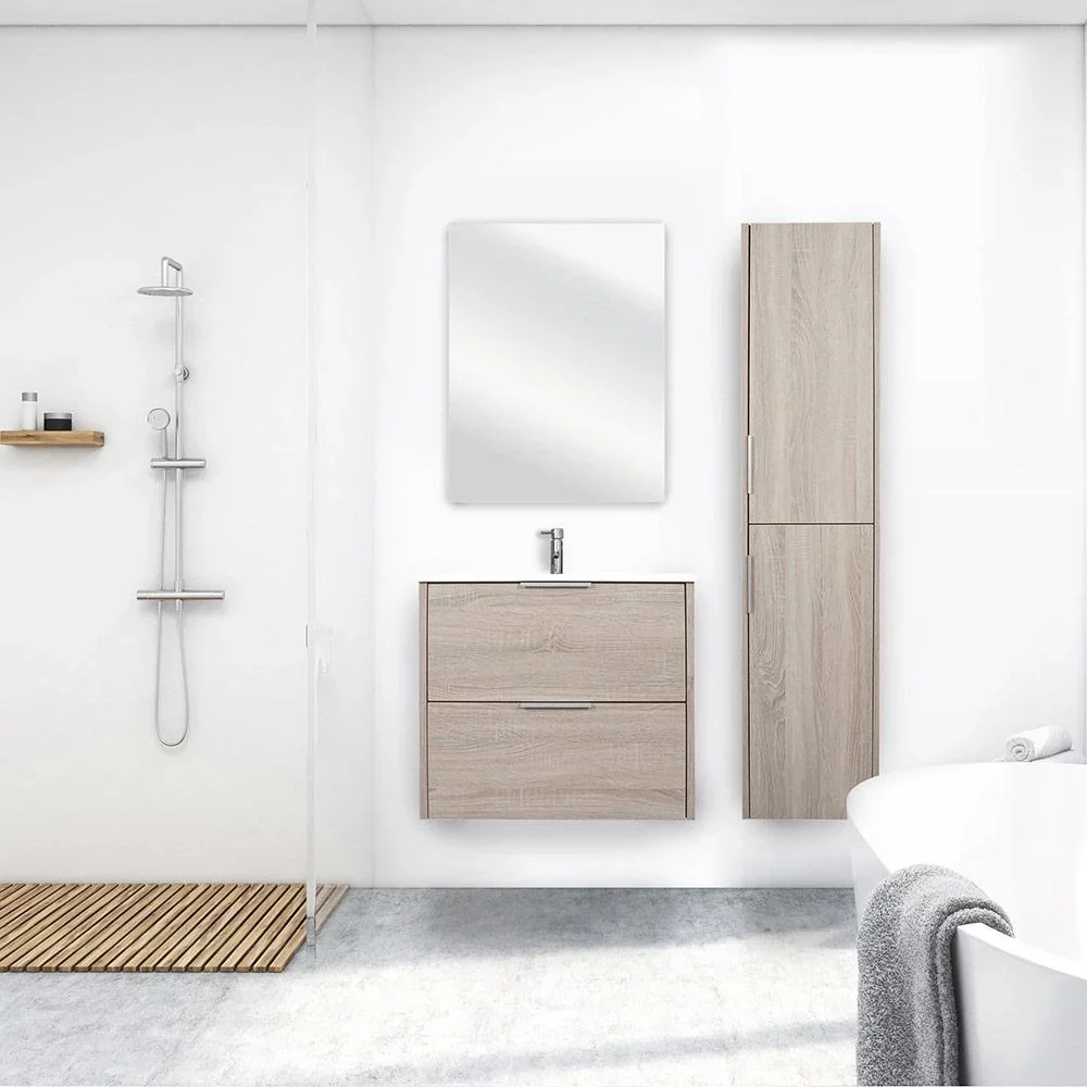 Bolo Bade Hoher Schrank Knock down li/rechts 160x35x35 l-Eiche - 5