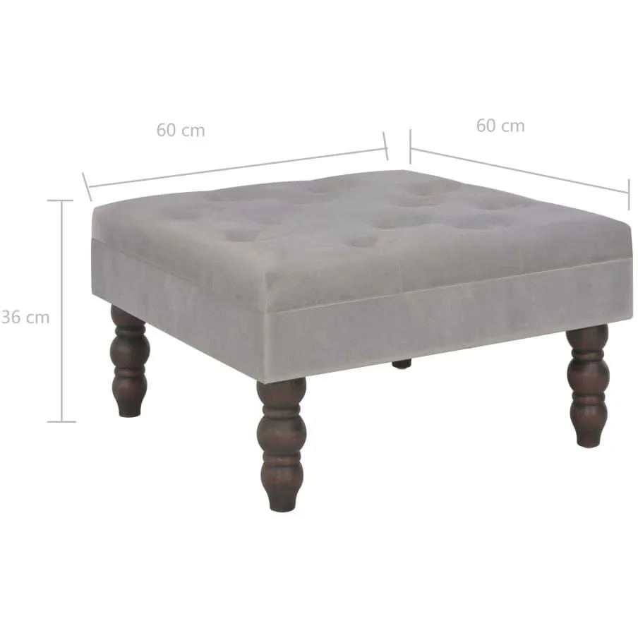 Hocker 60x60x36 cm Samt dunkelgrau - 0