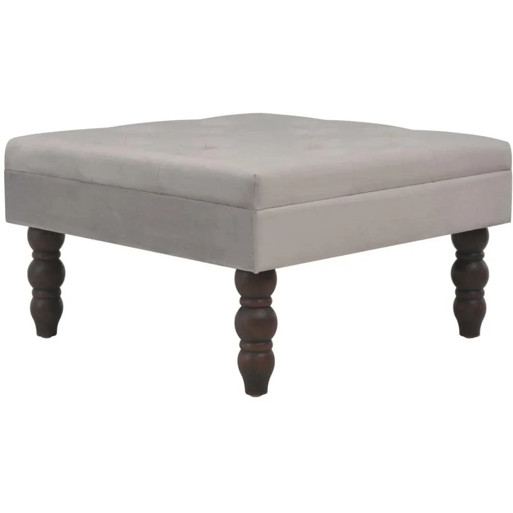 Hocker 60x60x36 cm Samt dunkelgrau - 1