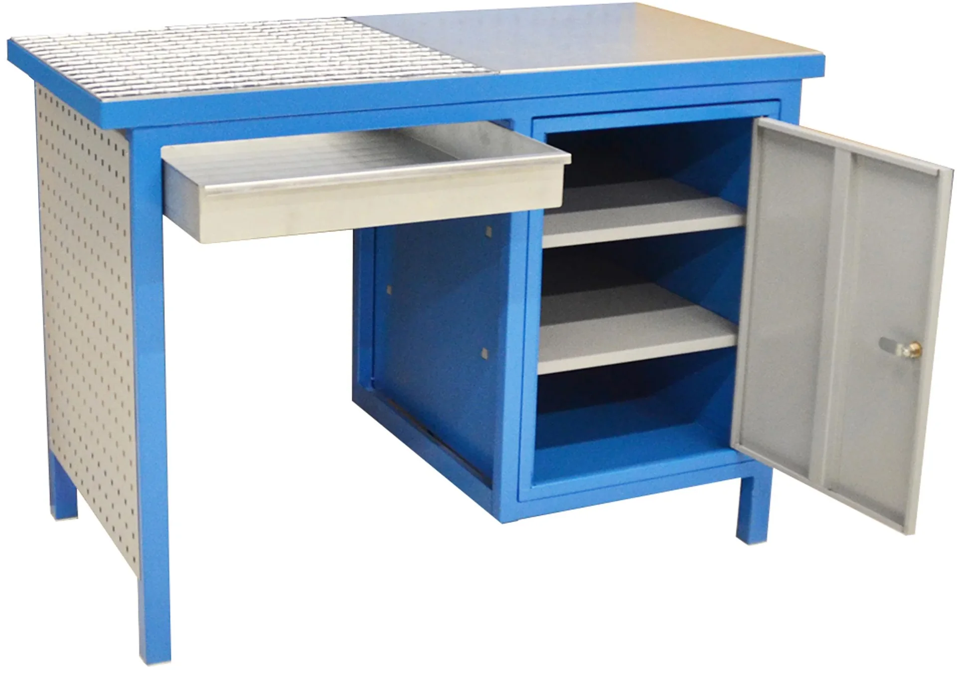 Schweiß-Werkbank SW 1200/600 Tür abschließbar, Schweißrost mit Wanne - 2