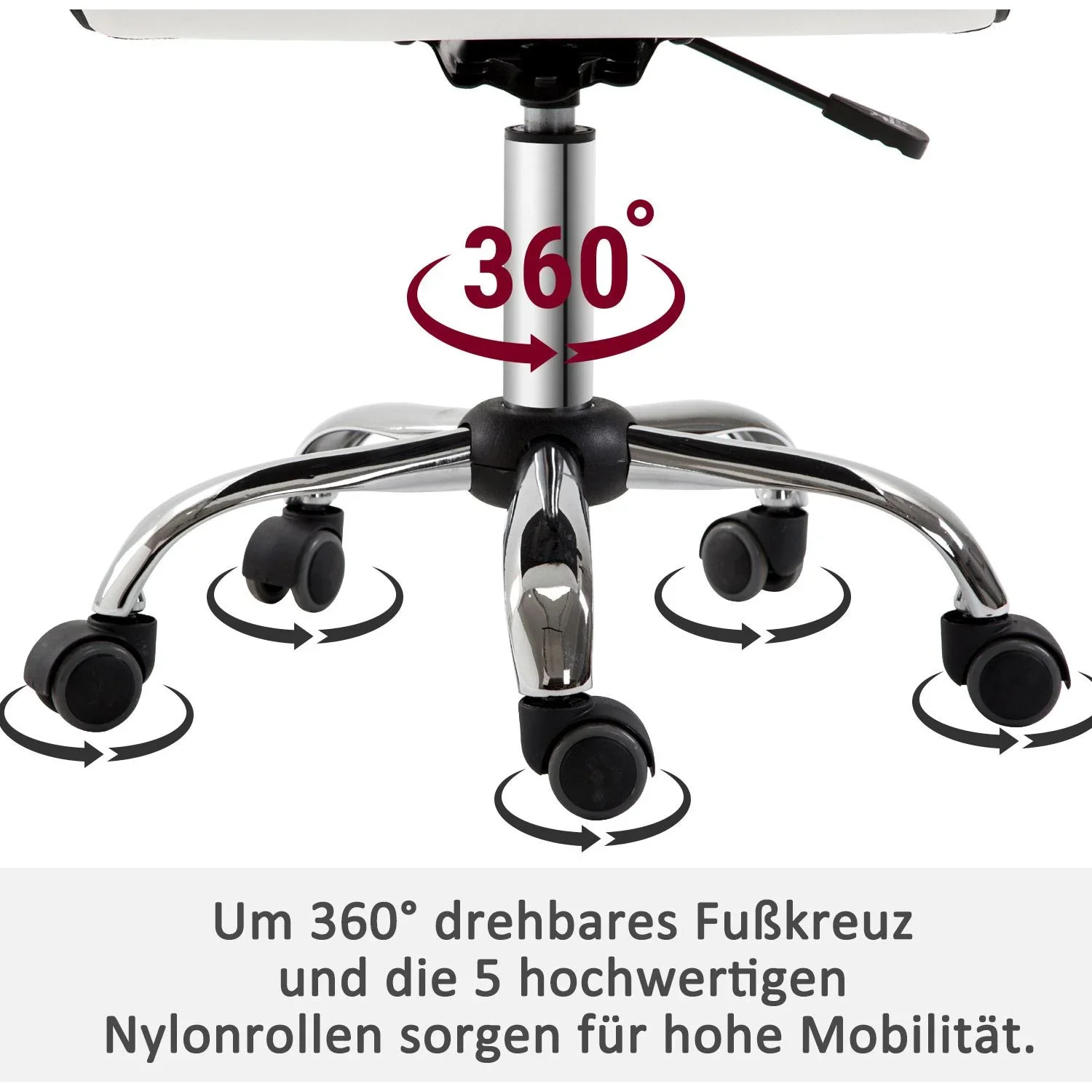 Drehstuhl, weiß - 0