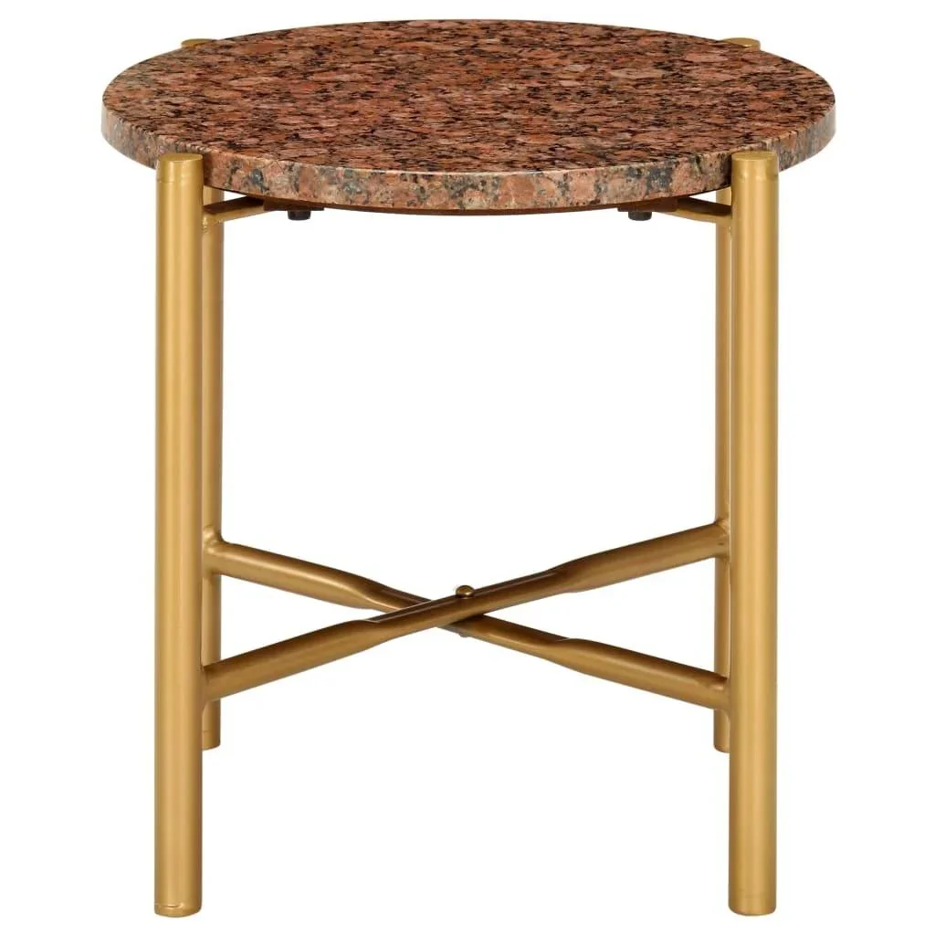 Couchtisch 40x40x40 cm echter Stein mit Marmortextur braun - 0