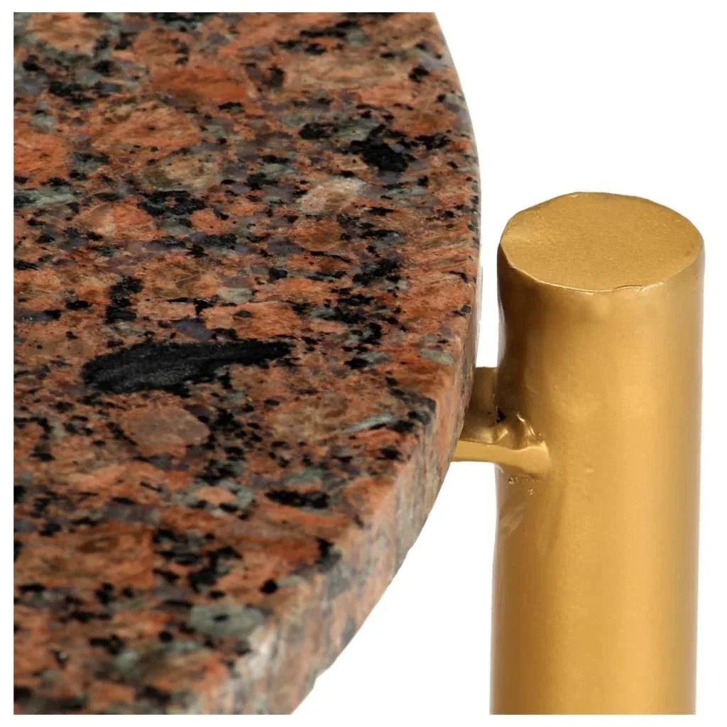 Couchtisch 40x40x40 cm echter Stein mit Marmortextur braun - 3