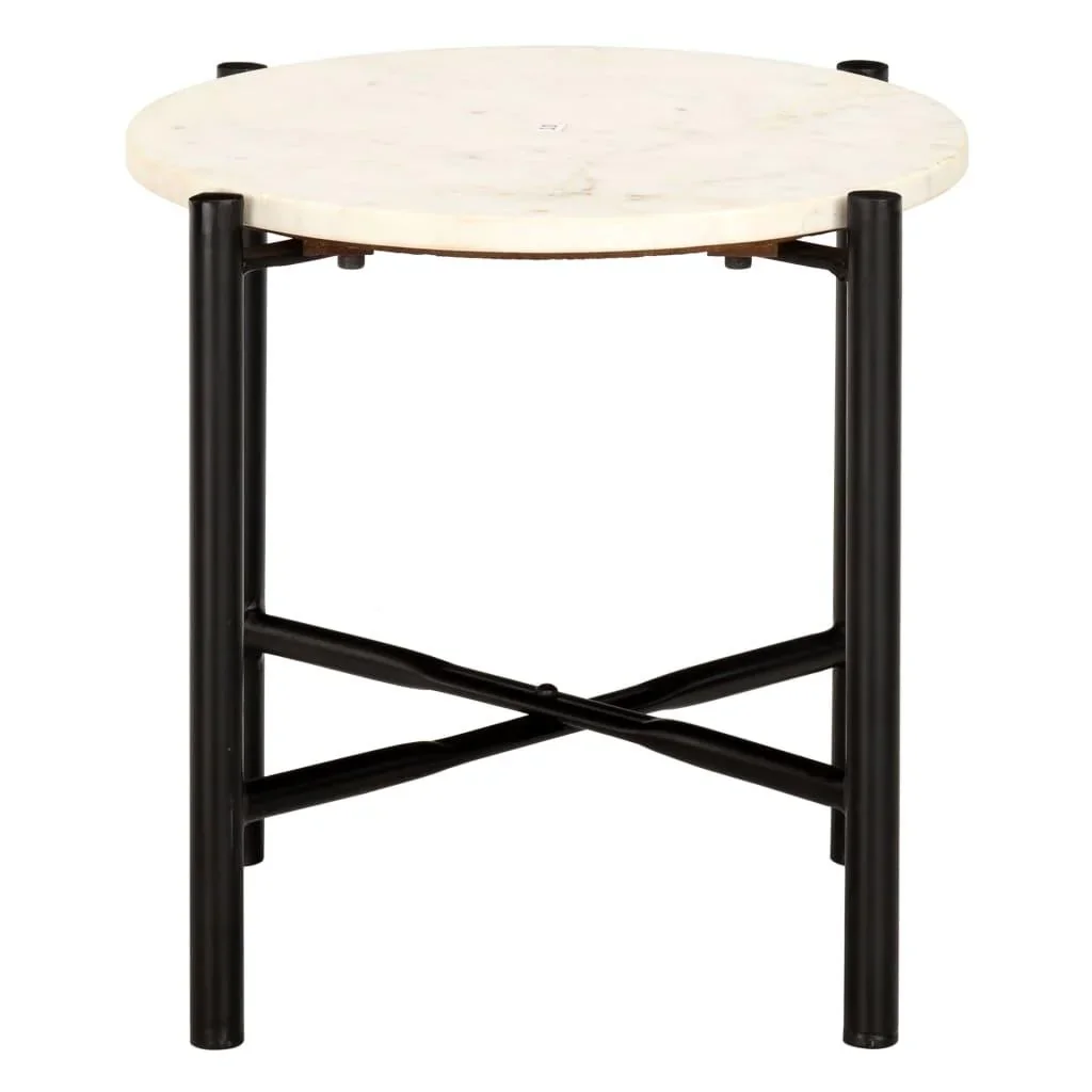 Couchtisch 40x40x40 cm Echtstein mit Marmorstruktur weiß - 0