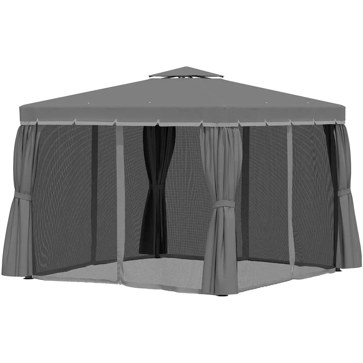 Gartenlaube - Gartenpavillon - Aluminium/Polyester - Grau - 3 x 3 m - 1