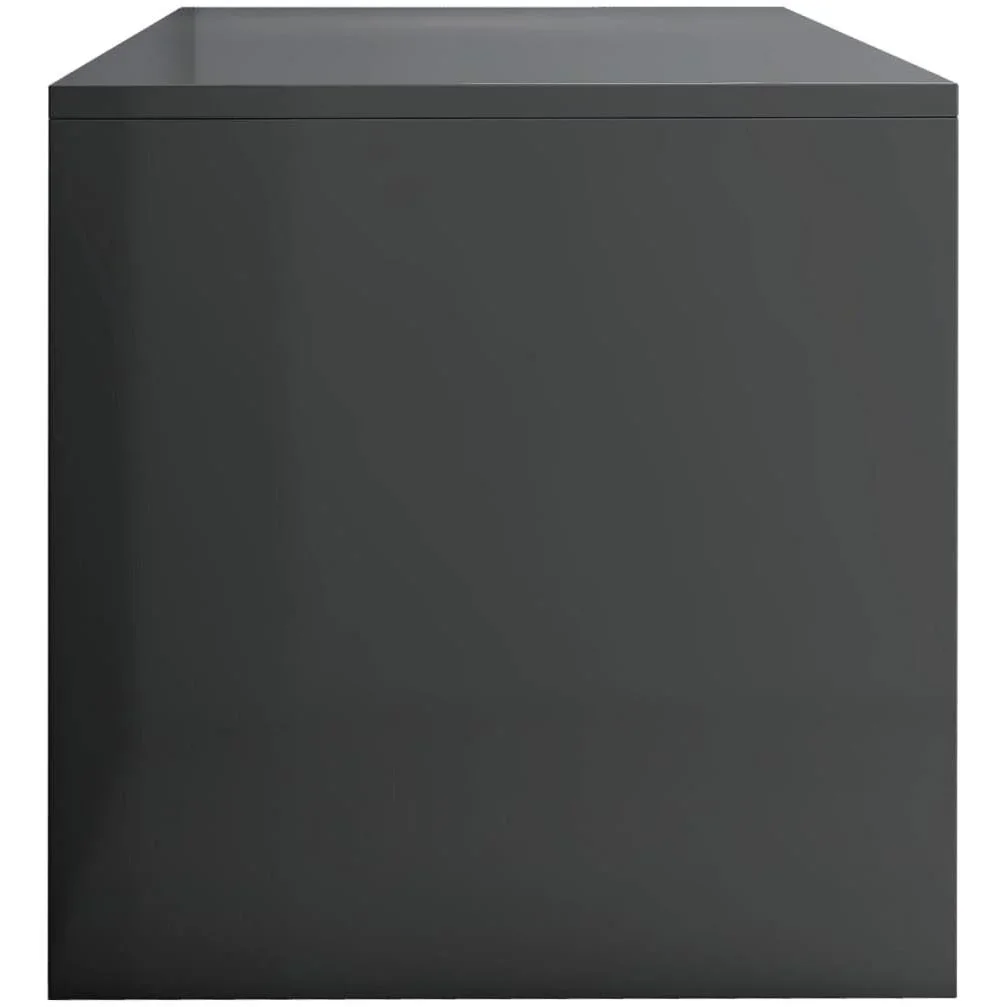 TV-Schrank 100x40x40 cm Spanplatte Hochglanz grau - 3