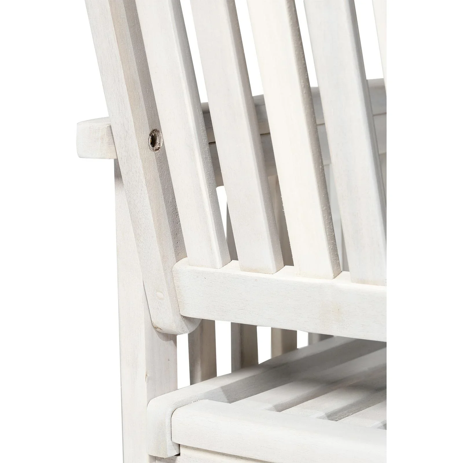 2-Sitzer Sitzbank Gartenbank Holzbank Bank mit Armlehne Landhausstil Akazienholz Weiß 117 x 63 x 90 cm - 3