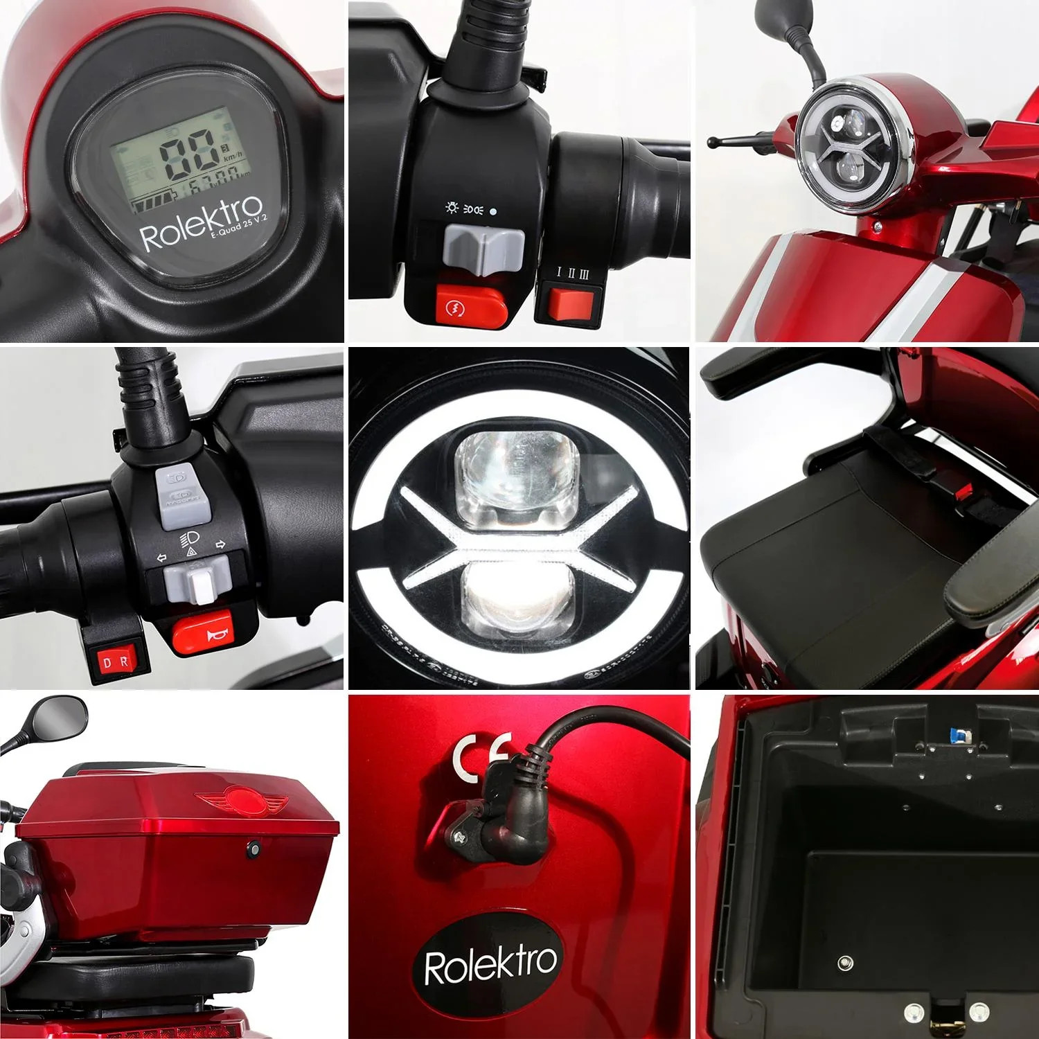 E-Quad 25 V. 2 rot - 1.000 Watt + Straßenverkehrszulassung - 4