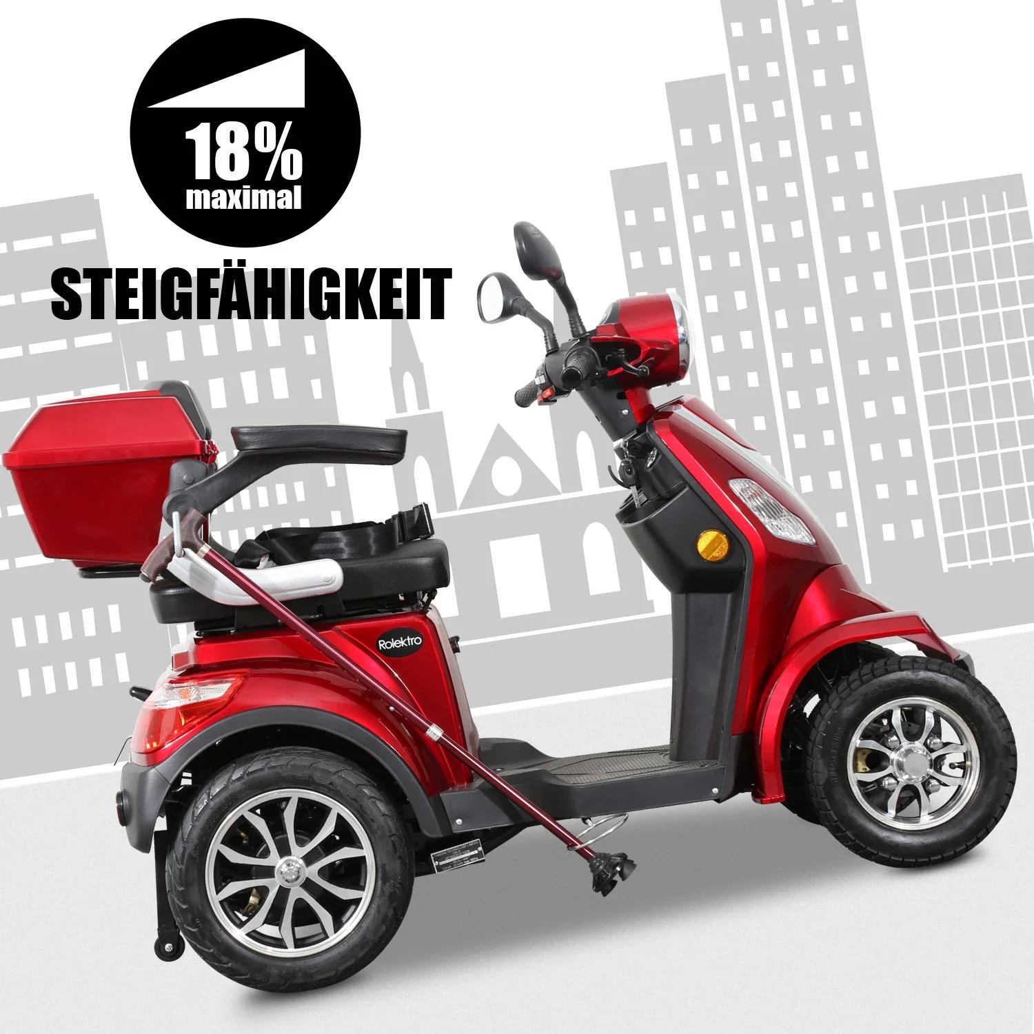 E-Quad 25 V. 2 rot - 1.000 Watt + Straßenverkehrszulassung - 7