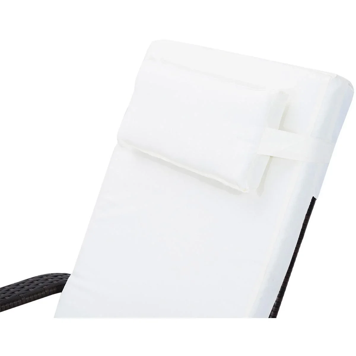 Rattan Sonnenliegen mit Tisch grau - 2