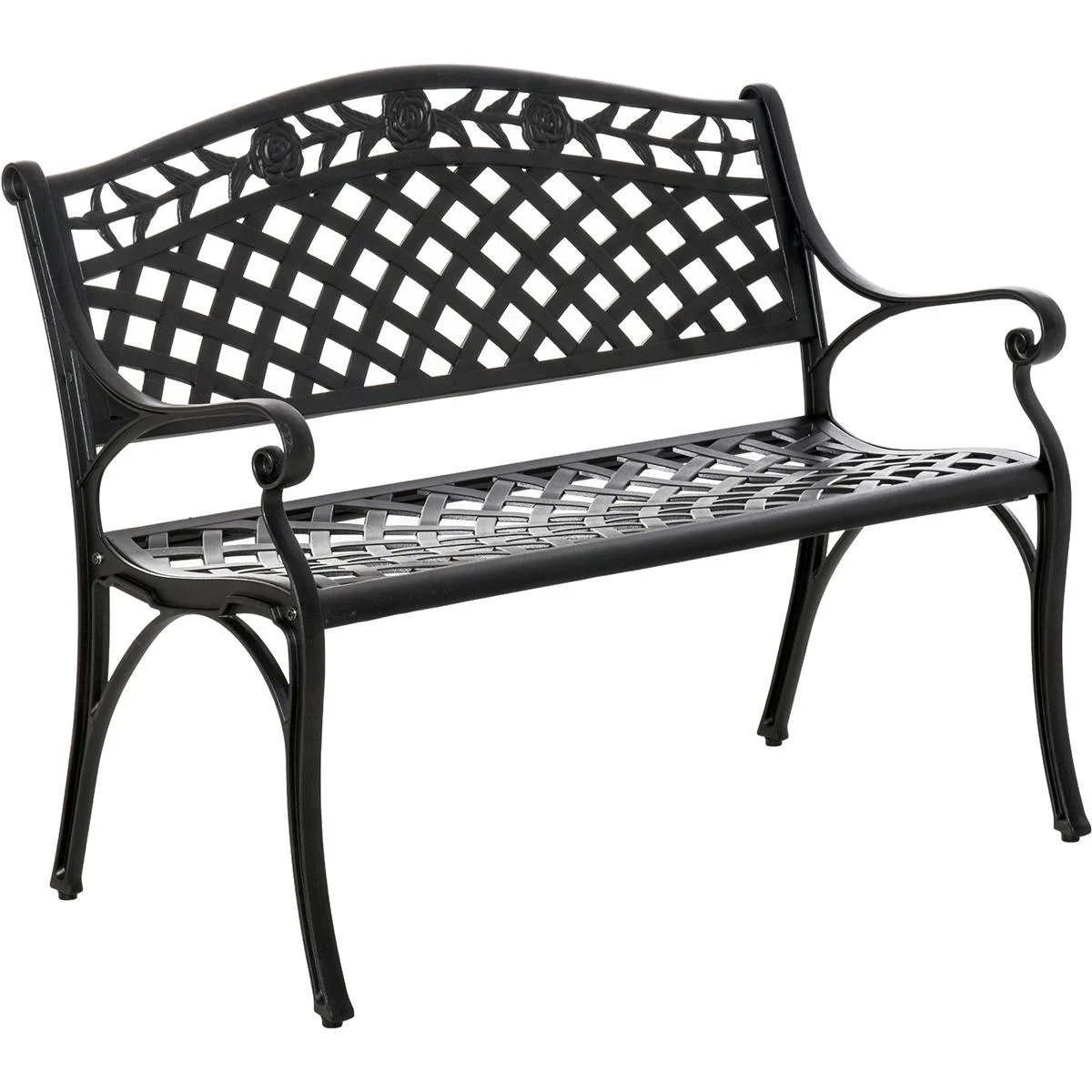 Gartenbank aus Aluminium schwarz - 4