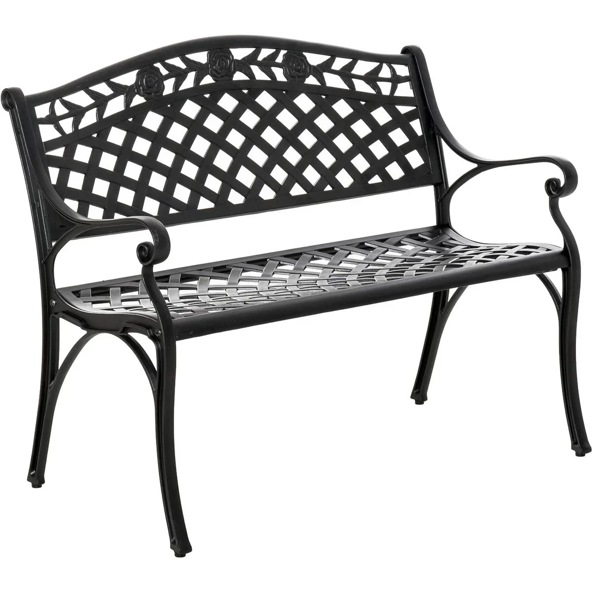 Gartenbank aus Aluminium schwarz - 4
