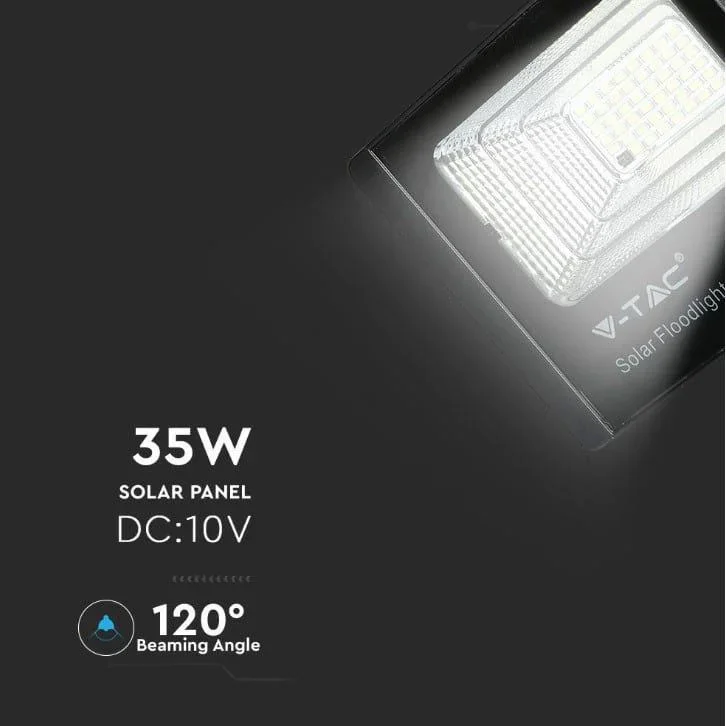 VT-100W Solar-Flutlicht mit Solarpanel - 2450 Lm - 6000K - Schwarz - 2