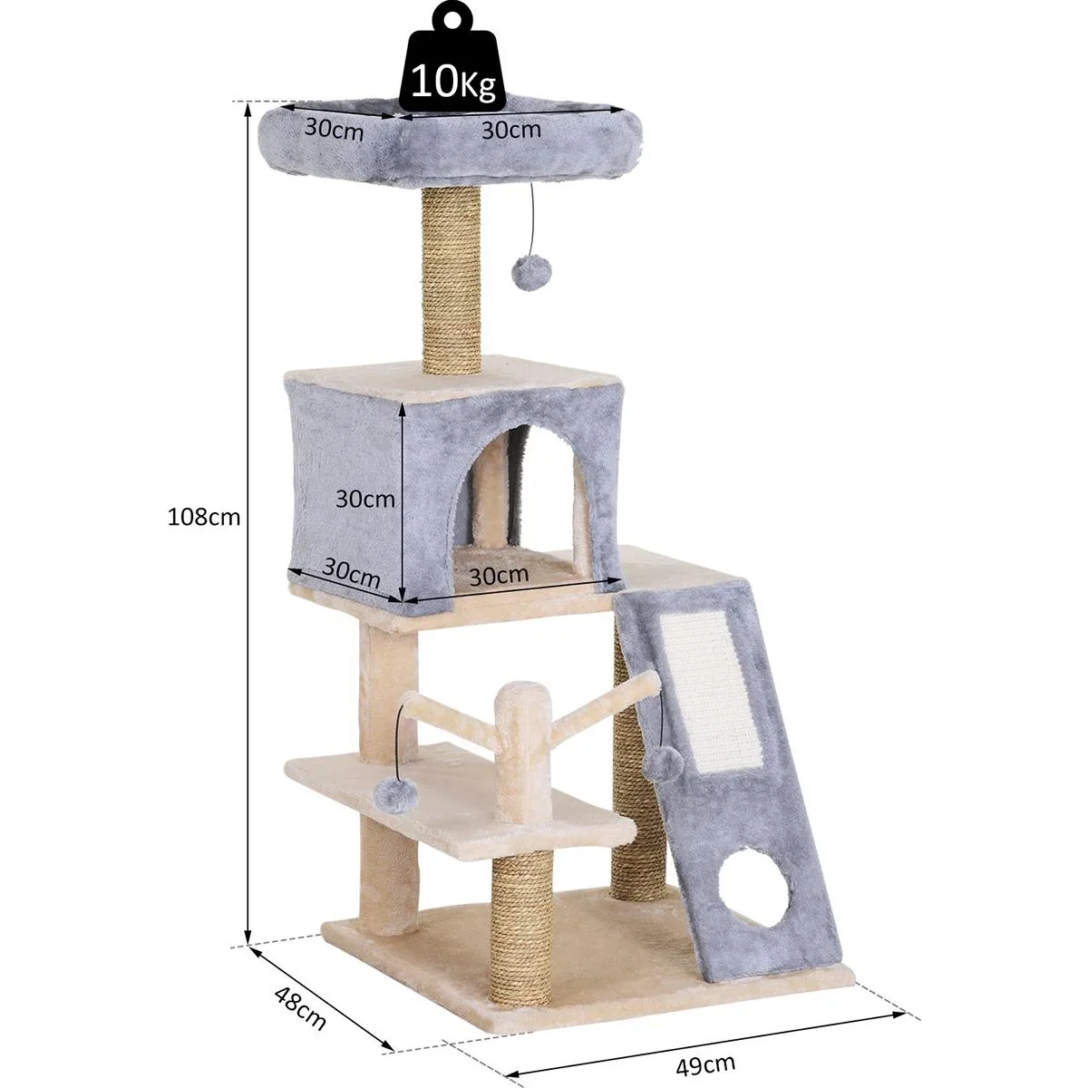 Kletterbaum für Katzen grau - 5