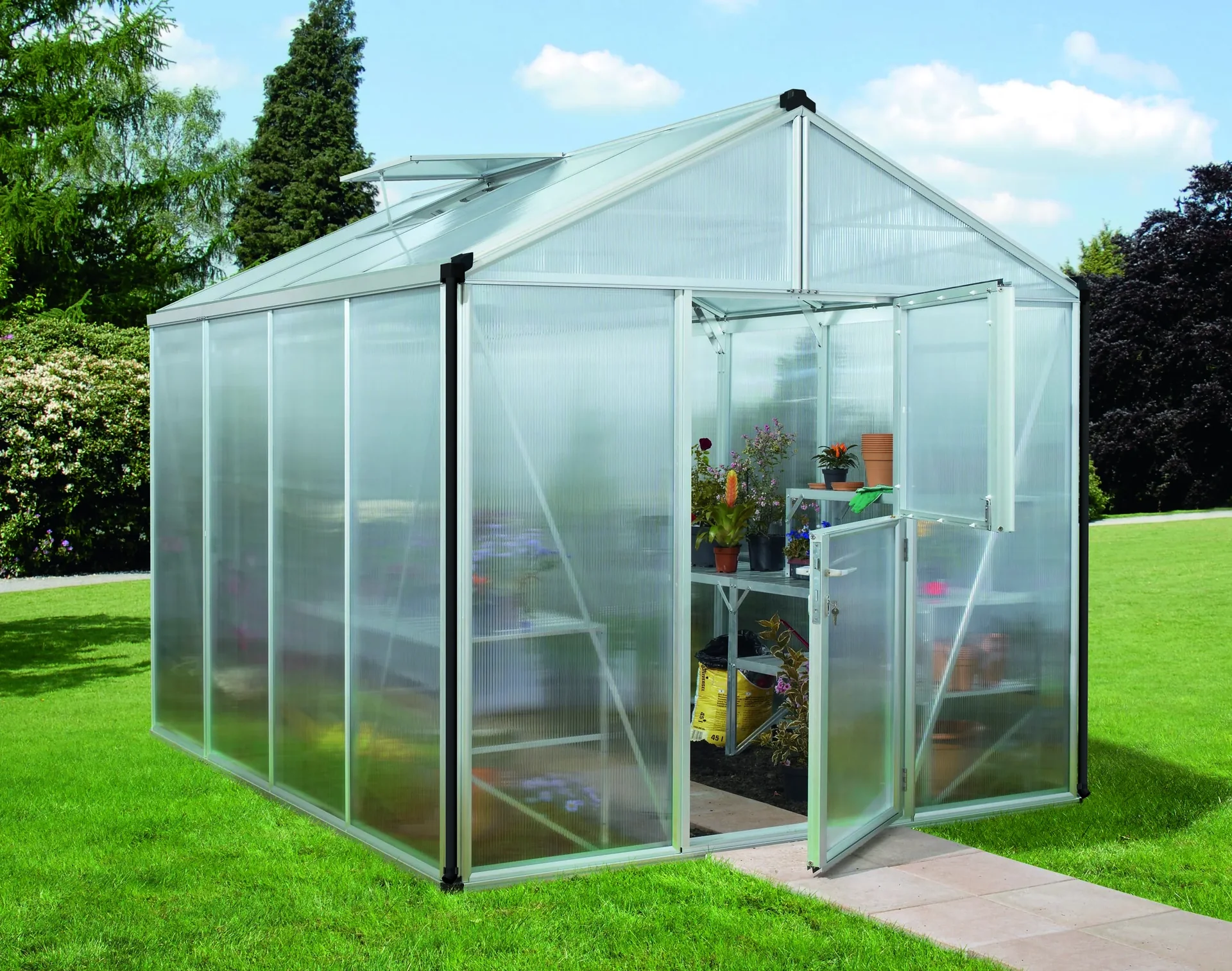 Gewächshaus Zeus 8100 HKP 16 mm, Farbe alu - 0