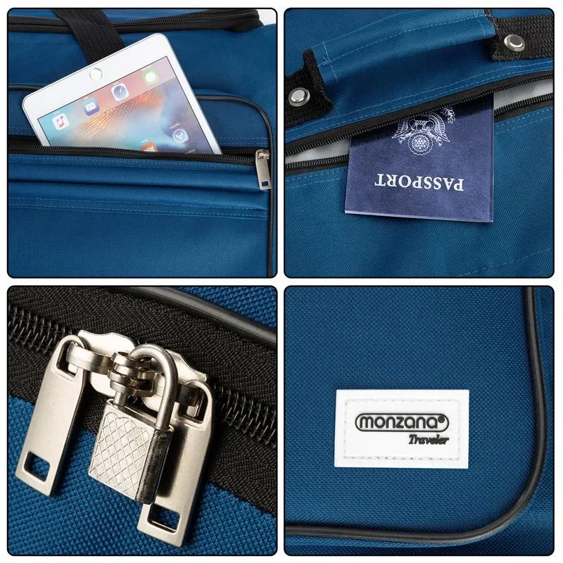 XXL Reisetasche Dunkelblau mit Trolleyfunktion 3 Rollen 160 LITER 85x43x44cm - 3